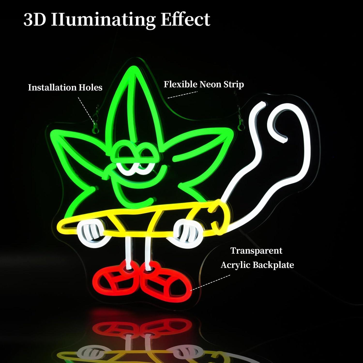 Luz de Neón LED Hoja Ebdobgbs para Decoración de Pared