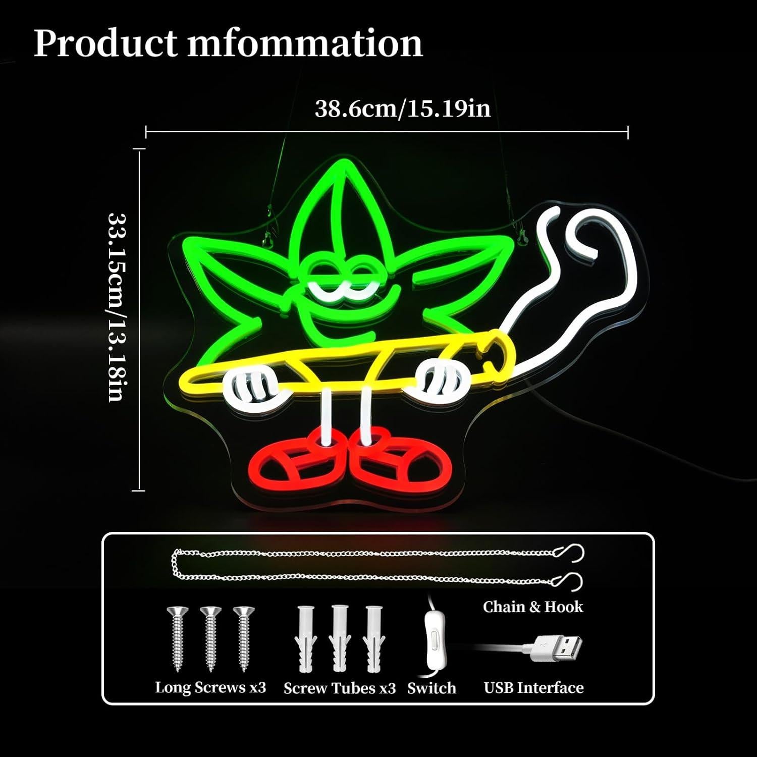Luz de Neón LED Hoja Ebdobgbs para Decoración de Pared