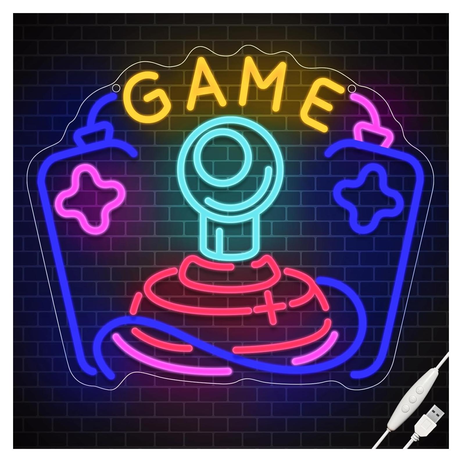 Luz de Neón Joystick Gamer Wootfairy 39x35cm Regulable