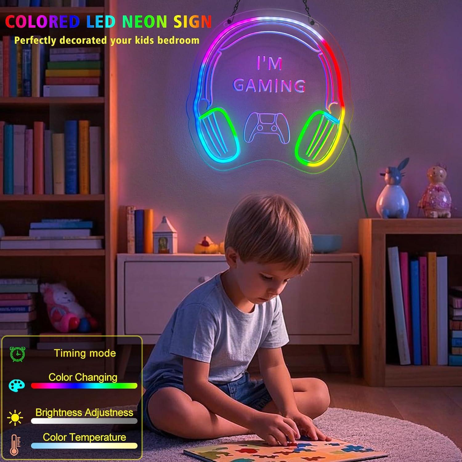 Cartel Neón Gaming Eeutiwe con Control APP y Remoto 31.8x31.1cm