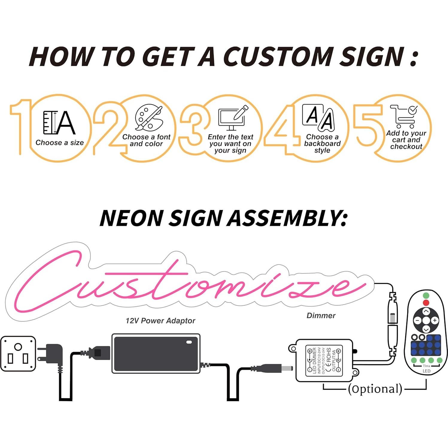 Cartel de Neón Personalizado LED LC SIGN para Bodas y Eventos