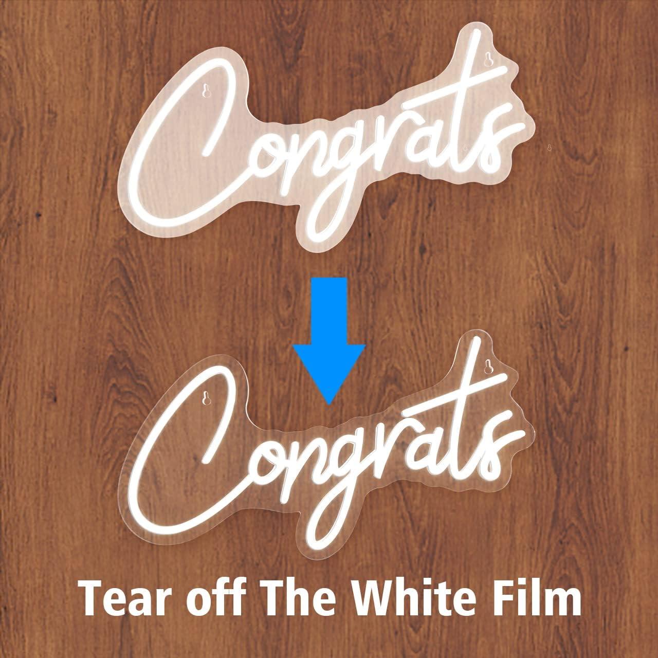 Señal de Neón LED Felicitaciones IMEGINA 45x23 cm Regulable