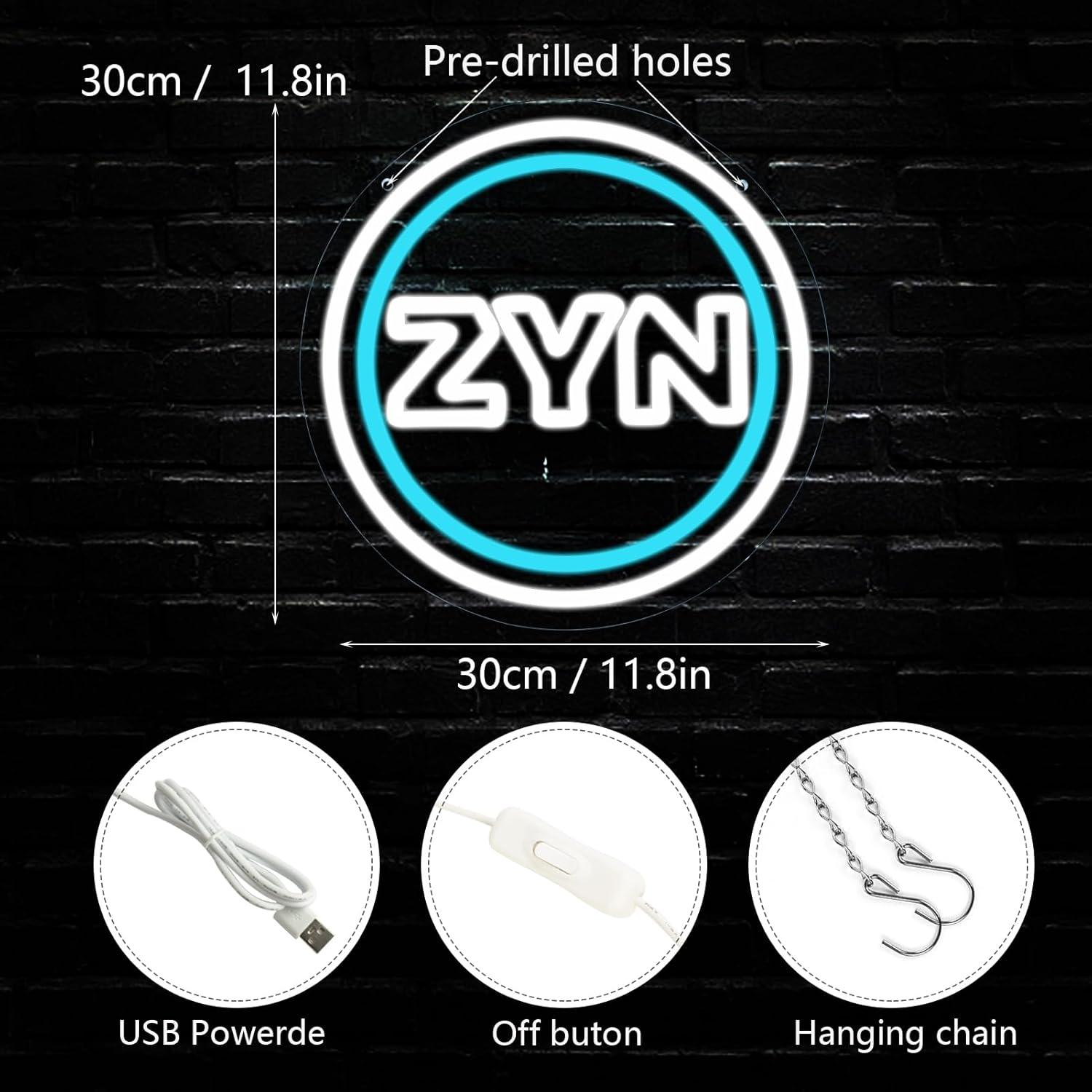 Cartel de Neón LED Pugna Z.Y.N 20x20 cm Decoración Pared