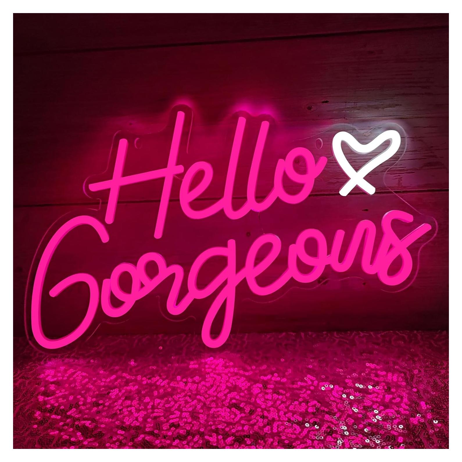 Señal de Neón LED Rosa Dimmable AYwYyjCh 40x26cm Decoración