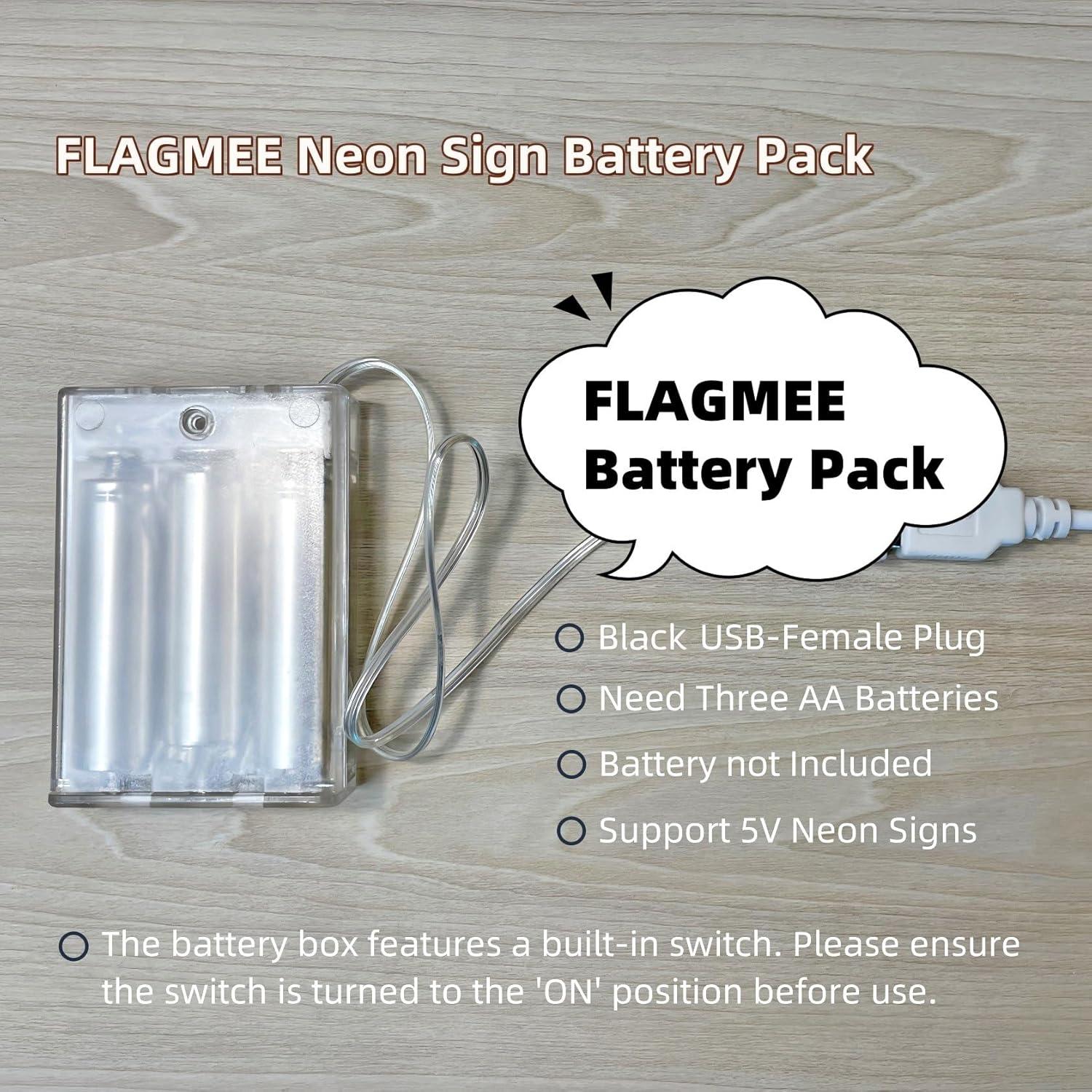 Batería Portátil FLAGMEE para Carteles de Neón 5V - 3AA