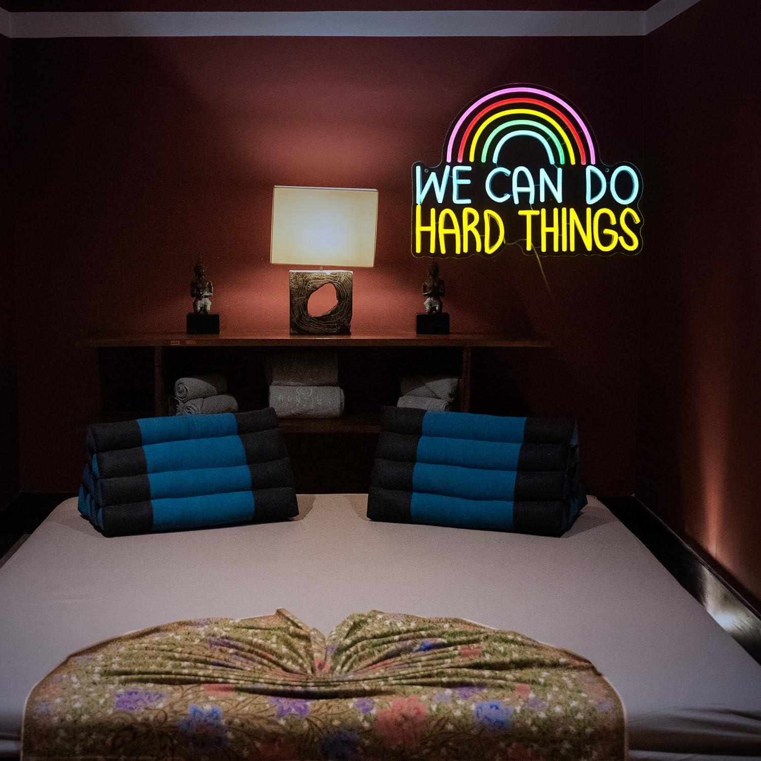 Letrero Neón LED Podemos Hacer Cosas Difíciles 41.4x31.5cm