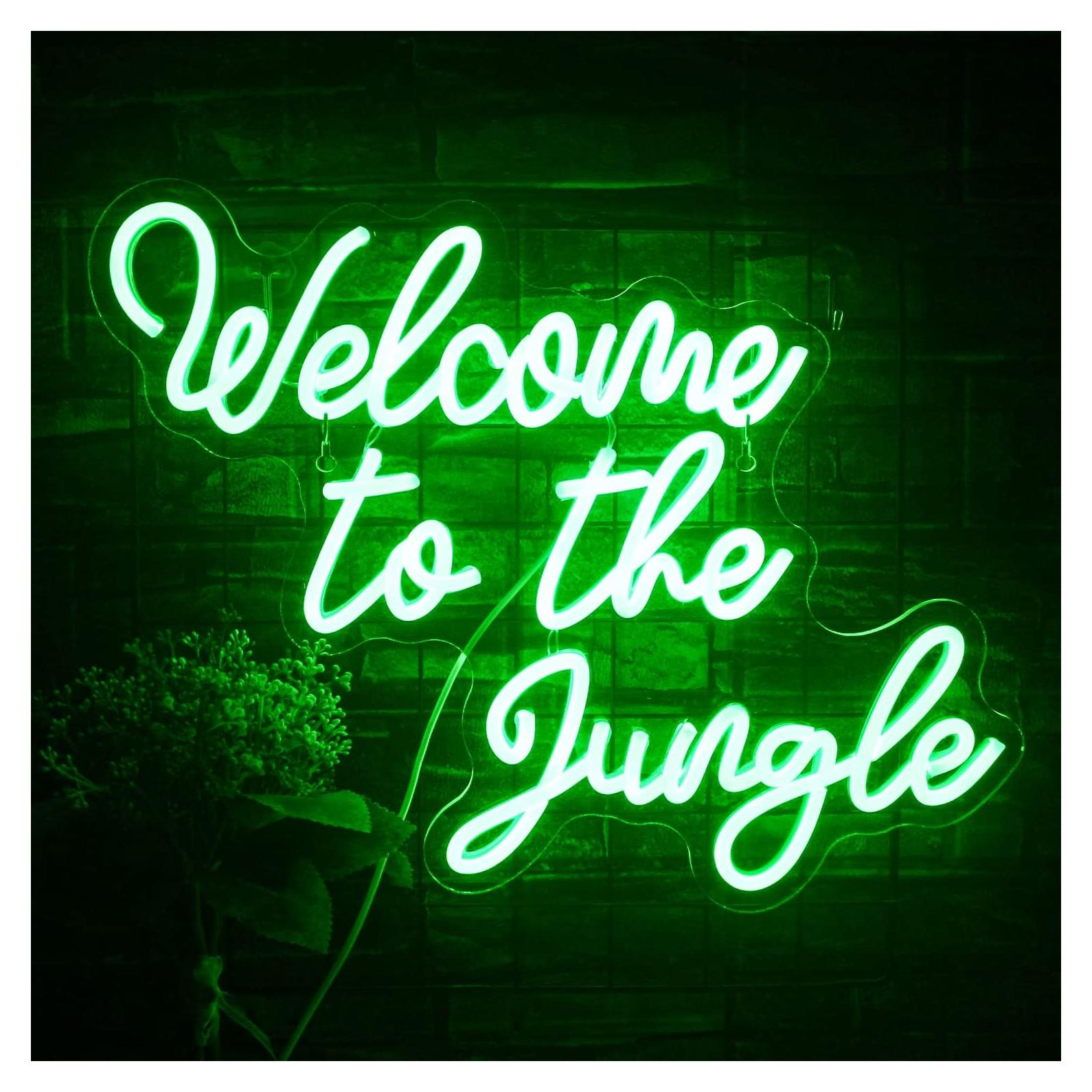 Luz de Neón LED Bienvenido a la Selva FAXFSIGN 42x33 cm