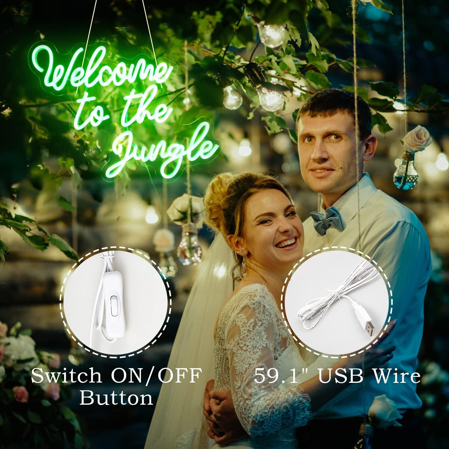 Luz de Neón LED Bienvenido a la Selva FAXFSIGN 42x33 cm