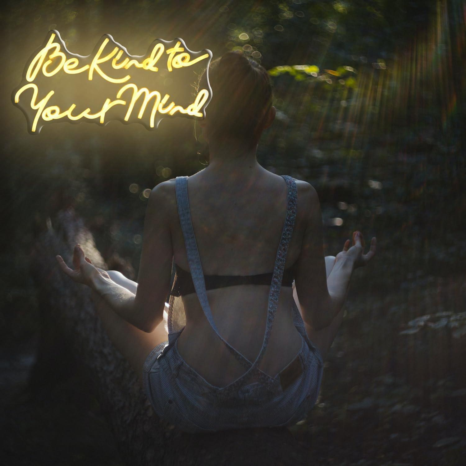 Letrero LED Neón 'Sé Amable con Tu Mente' 43x22 cm Wutrnjd