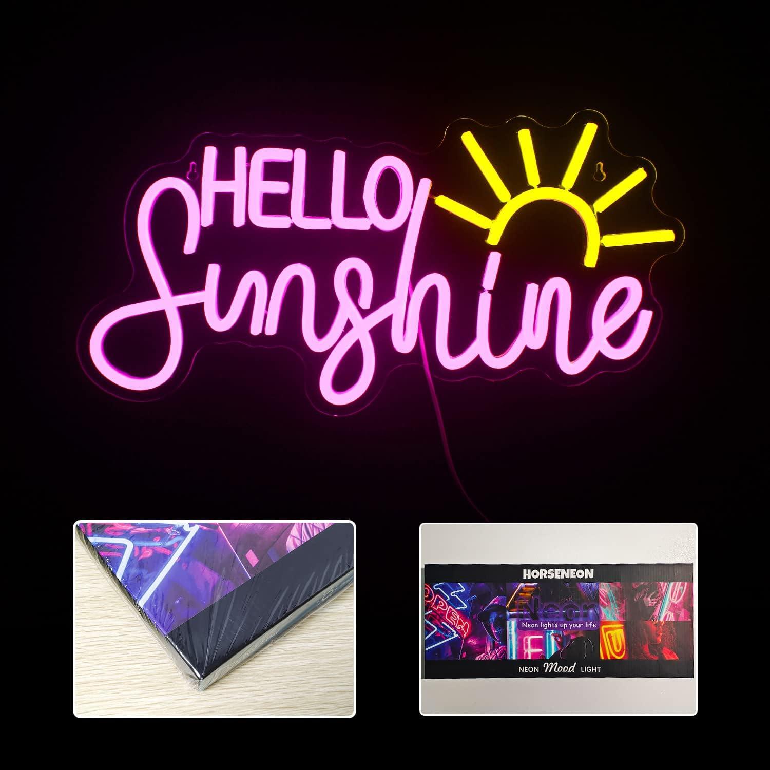 Letrero Neón Hola Sol Horseneon 22x42cm Decoración Pared