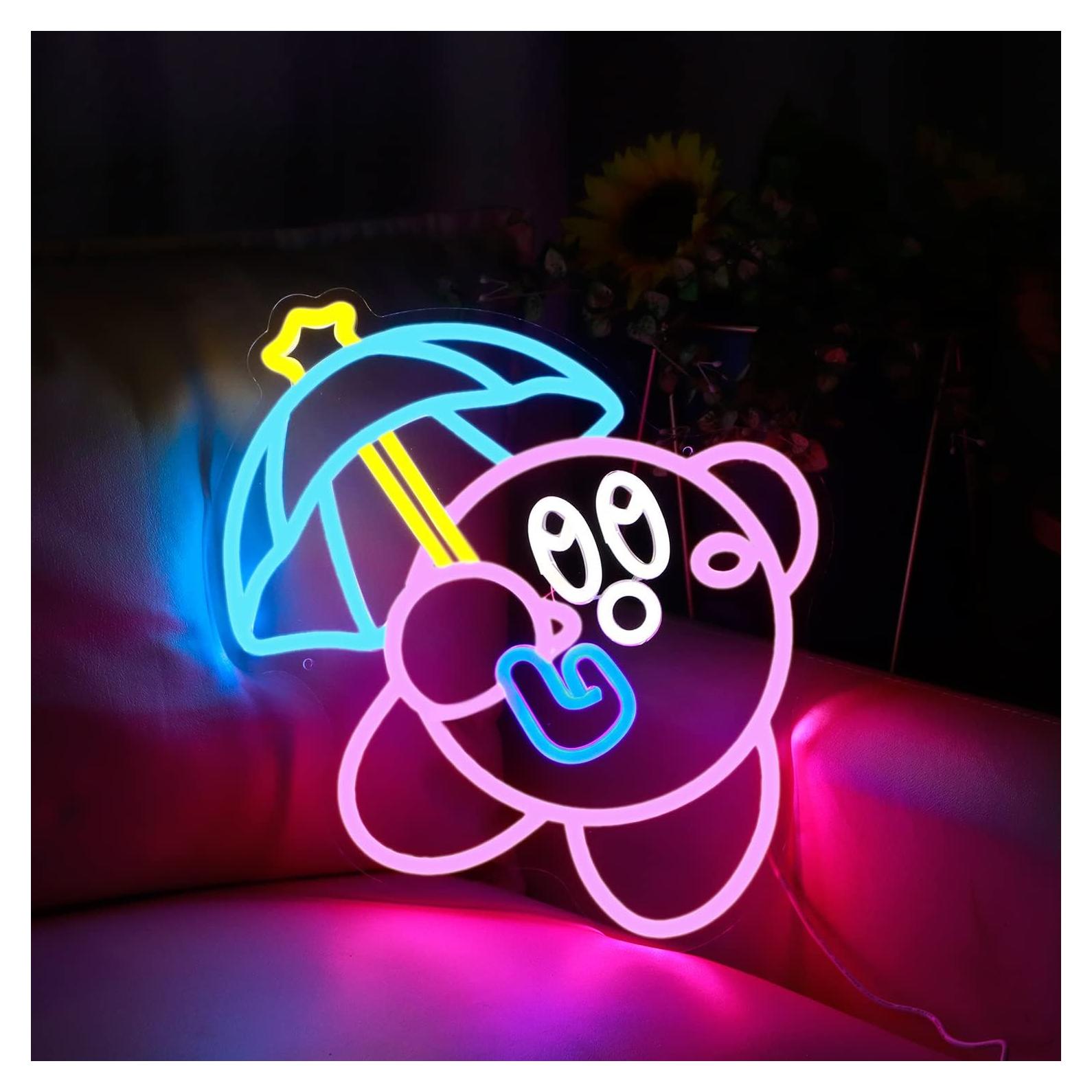 Cartel de Neón LED Kirbee Rosa 40.9x32.5cm USB Dimmable