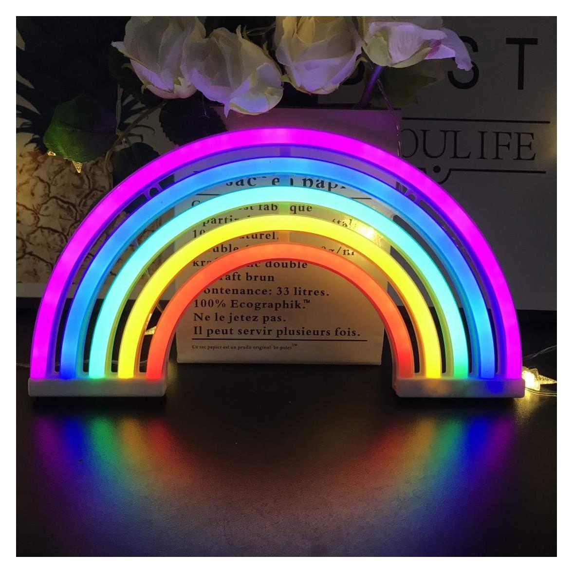 Lámpara LED Neon Arcoíris QiaoFei 30x16.5 cm Decorativa
