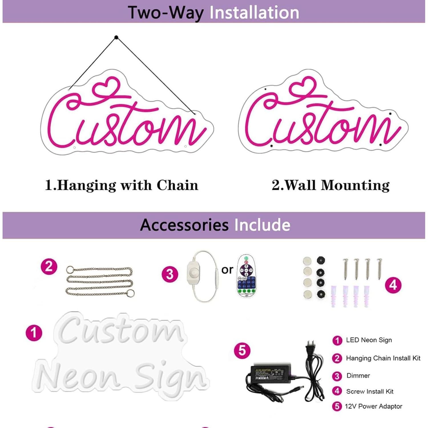 Cartel de Neón Personalizado LED FIWECOer para Decoración