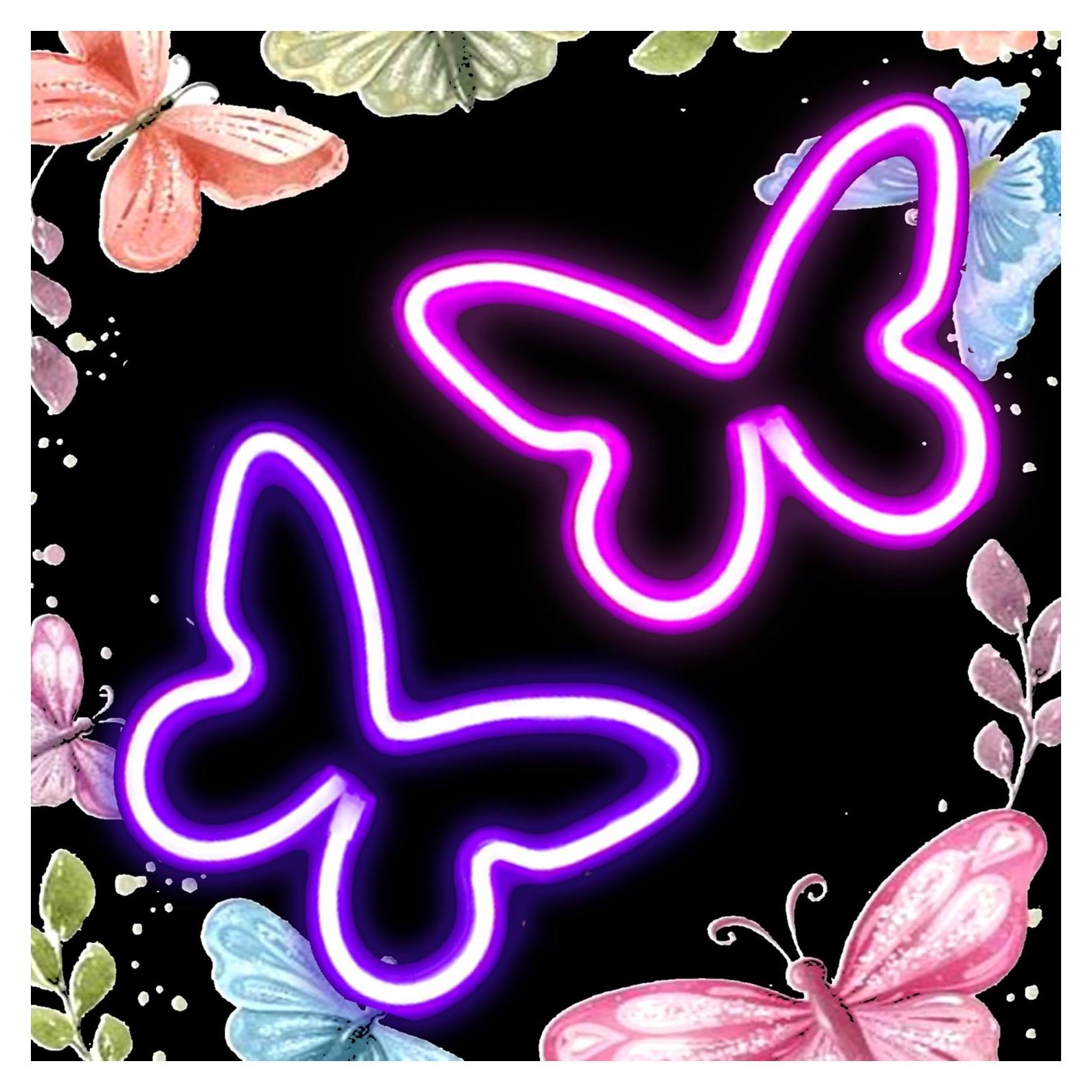 Luz de Neón Mariposa LED TT·SSTIE - Decoración Rosa 22.5x16cm