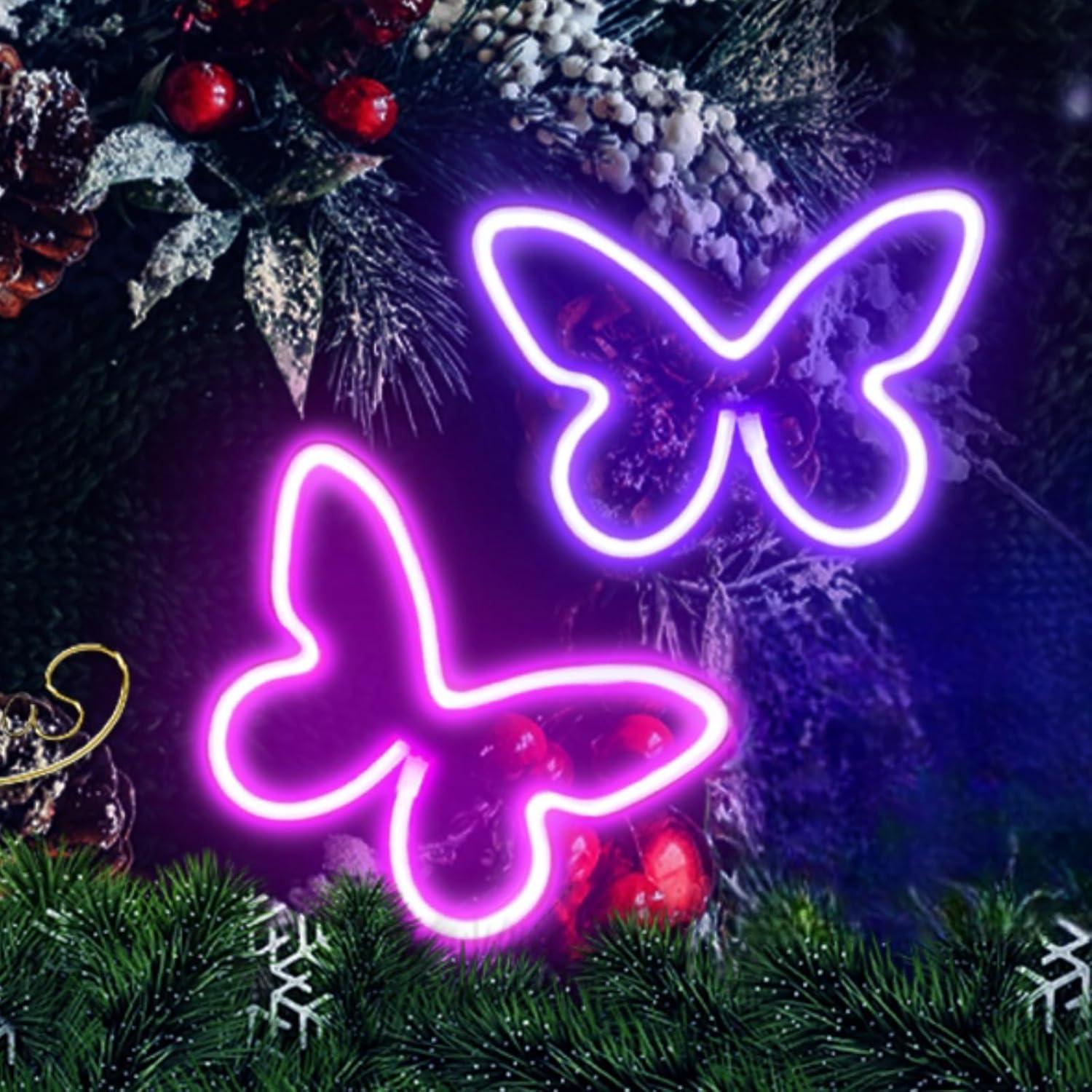 Luz de Neón Mariposa LED TT·SSTIE - Decoración Rosa 22.5x16cm