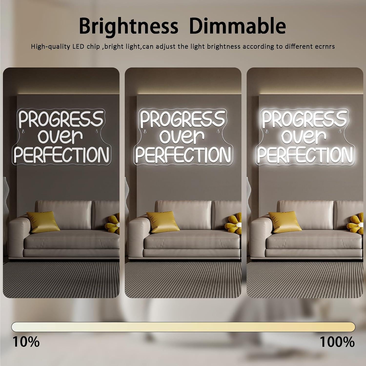 Luz de Neón Dimmable Gippro Progreso Sobre Perfección 15.7x22.9cm
