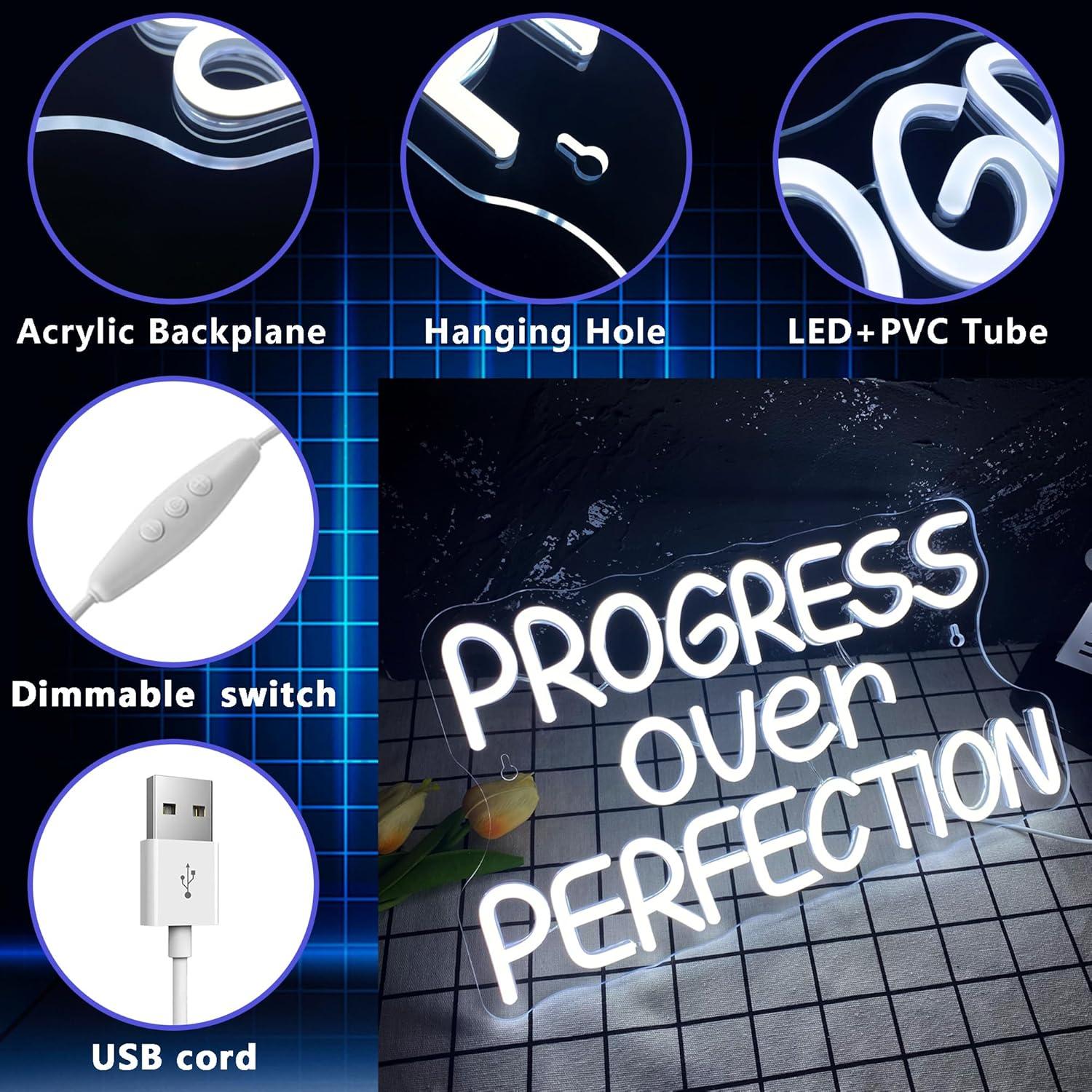 Luz de Neón Dimmable Gippro Progreso Sobre Perfección 15.7x22.9cm