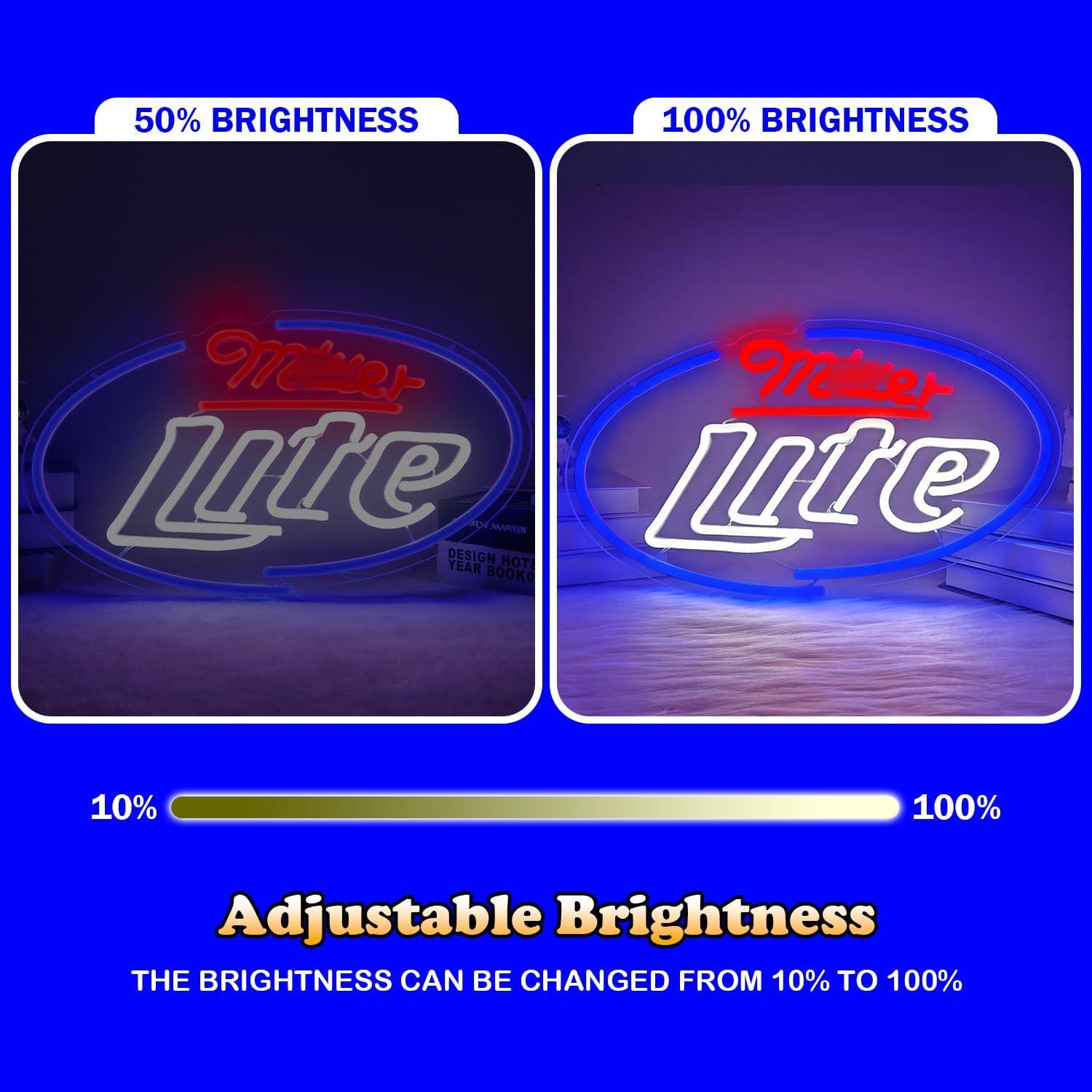 Luz de Neón LED Cerveza Miller para Decoración de Pared