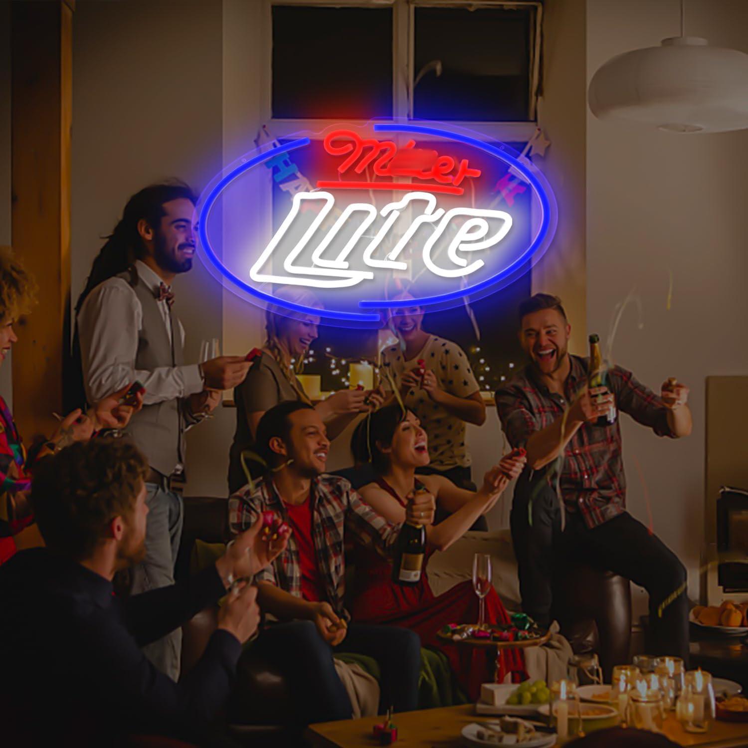 Luz de Neón LED Cerveza Miller para Decoración de Pared