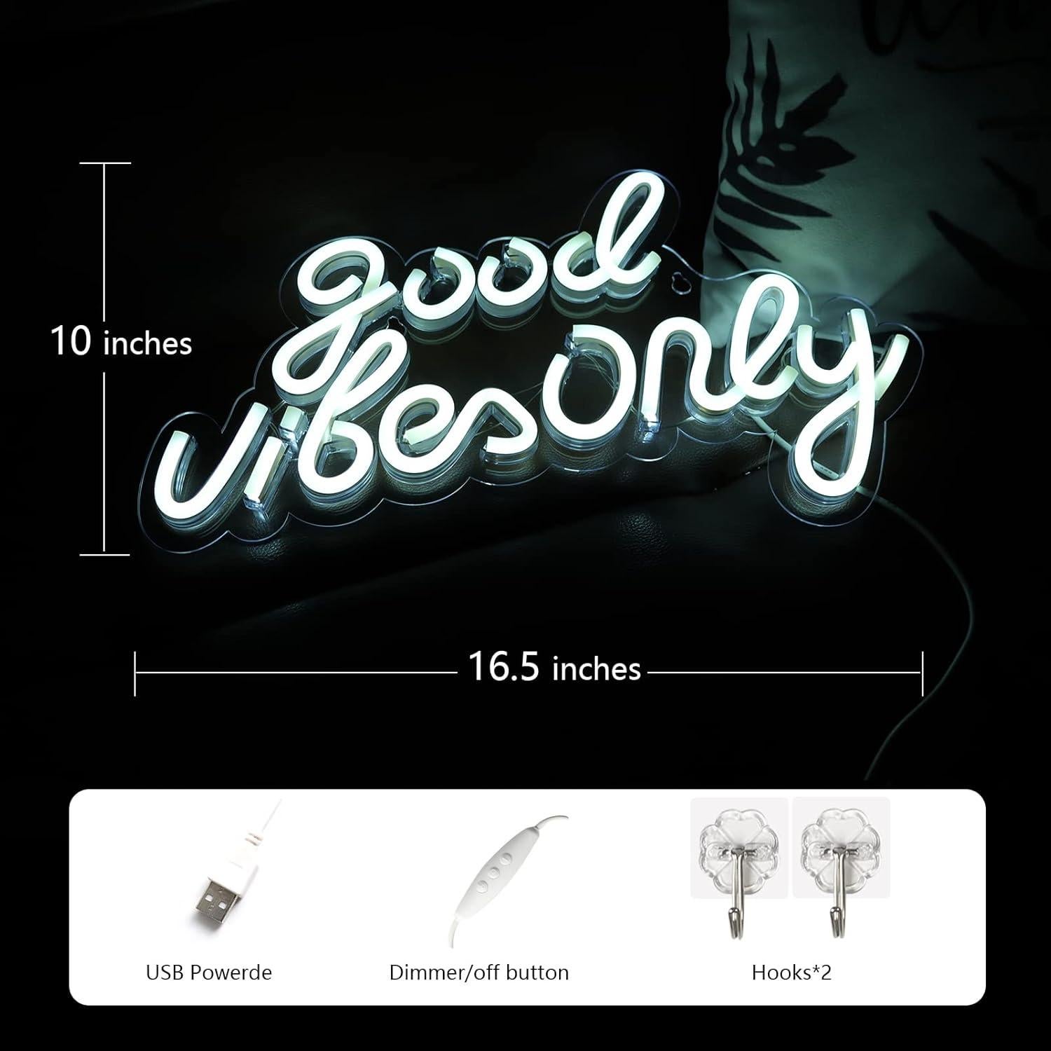 Cartel de Neón JFLLamp 'Solo Buenas Vibras' 42x25 cm LED