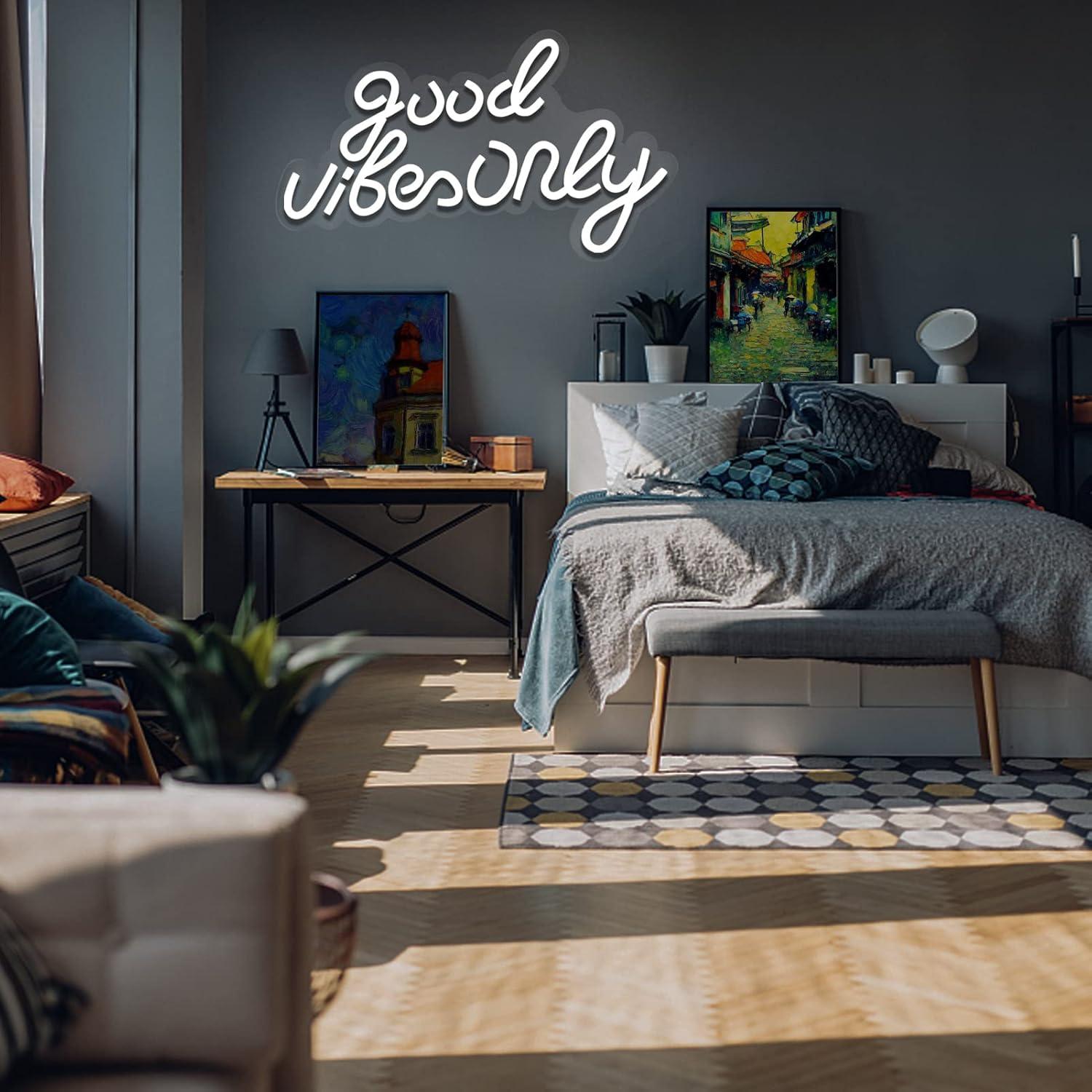 Cartel de Neón JFLLamp 'Solo Buenas Vibras' 42x25 cm LED