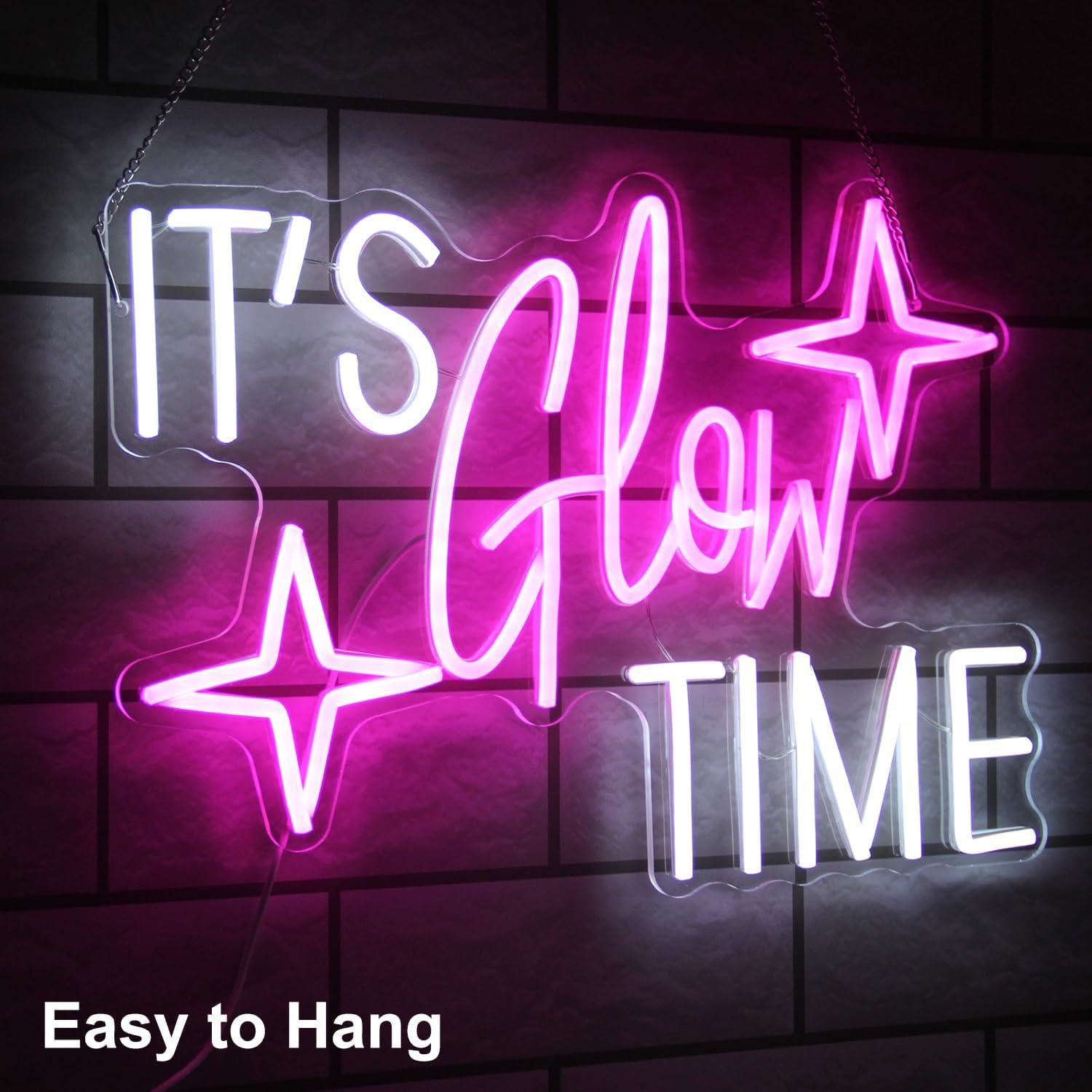 Luz de Neón LED Kullneon 'Es Hora de Brillar' Rosa 42x31cm