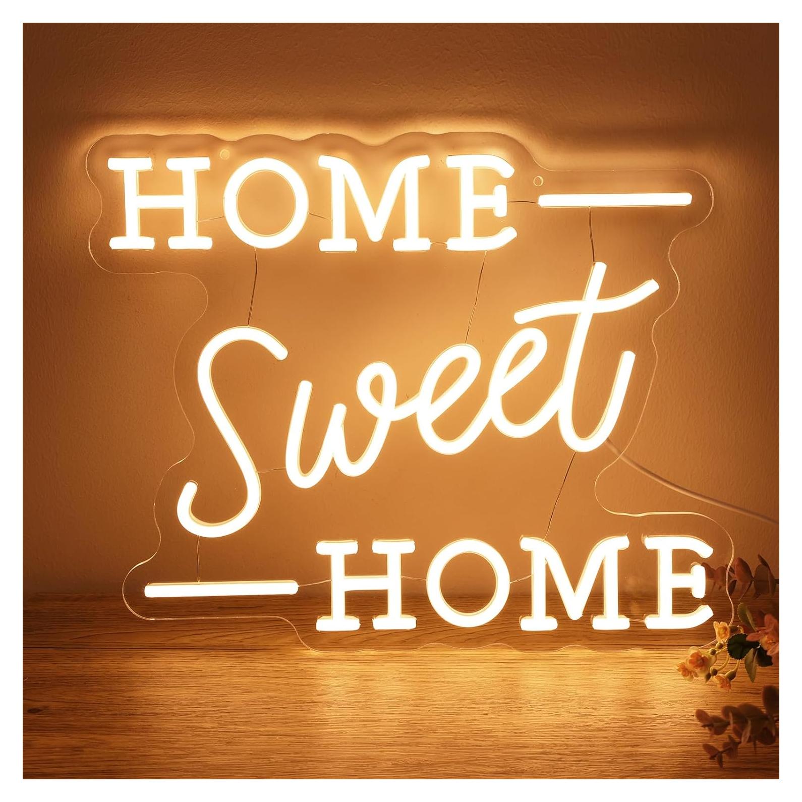 Letrero de Neón ReyeeInc HOGAR Dulce HOGAR USB 39x31cm