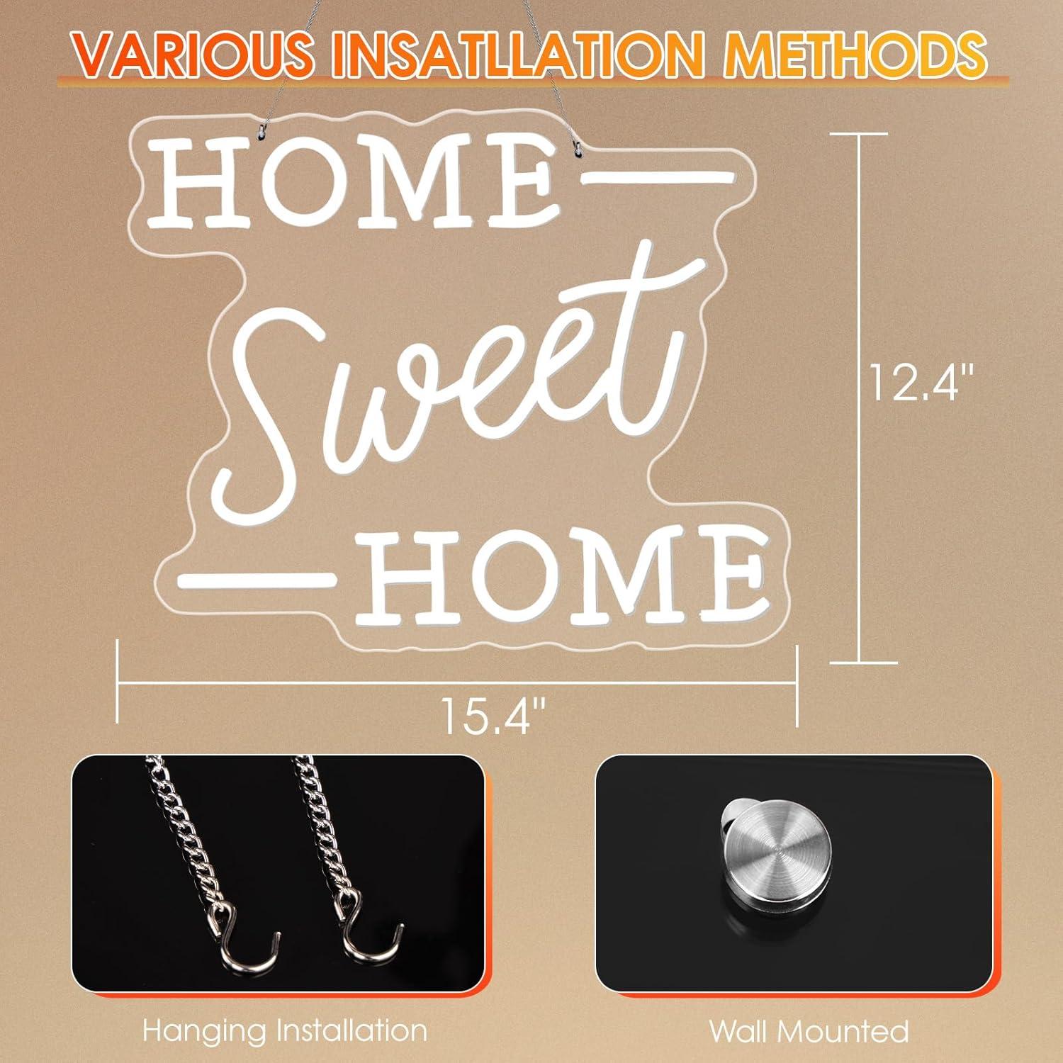 Letrero de Neón ReyeeInc HOGAR Dulce HOGAR USB 39x31cm