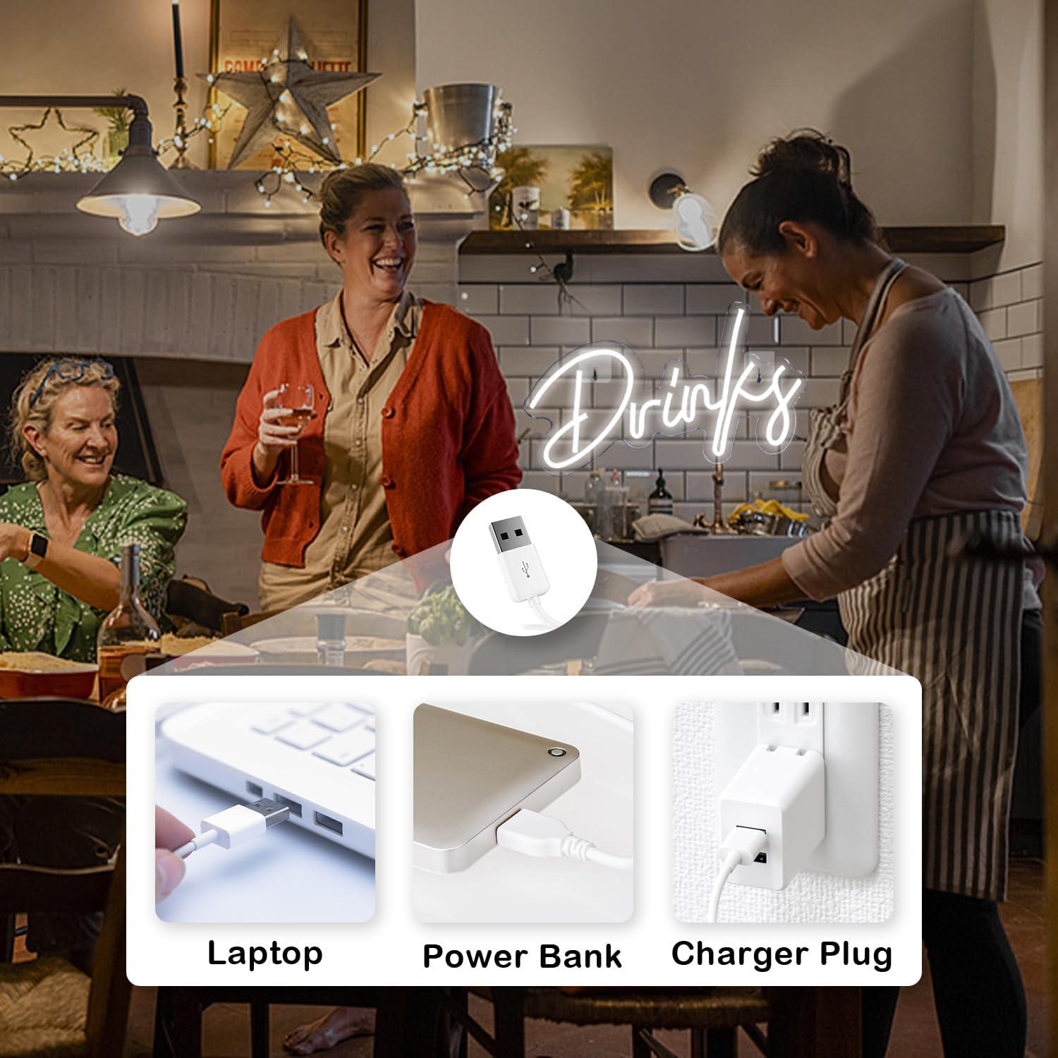 Cartel de Neón Looklight Drink 25x40 cm para Decoración