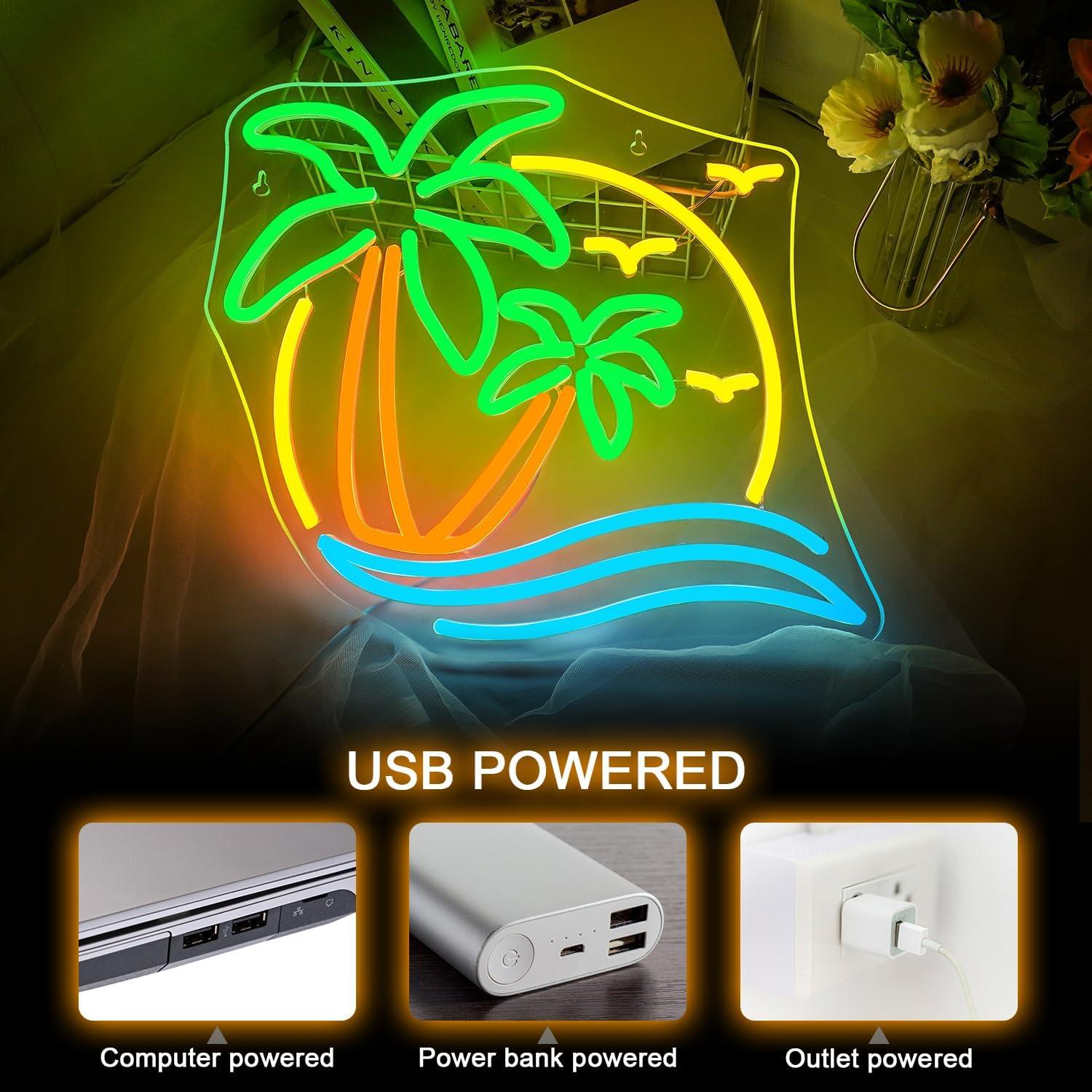 Letrero Neón Tropical NOSUN 38.1x33 cm Luz LED Decorativa