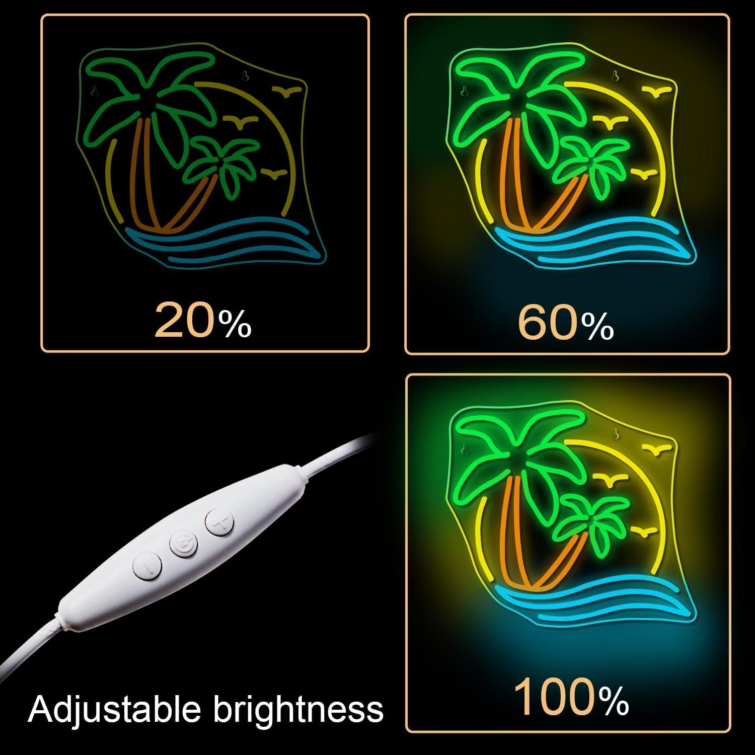 Letrero Neón Tropical NOSUN 38.1x33 cm Luz LED Decorativa