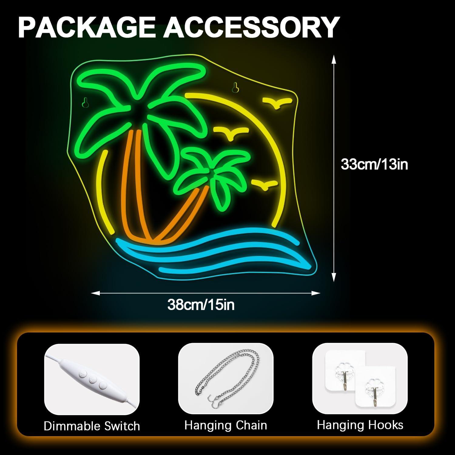 Letrero Neón Tropical NOSUN 38.1x33 cm Luz LED Decorativa