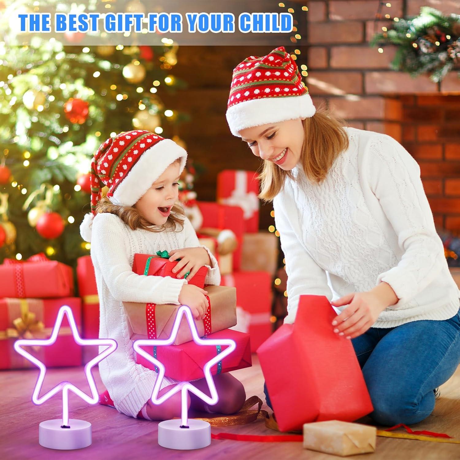 Luz de Neón Estrella Púrpura LED 2Pack - Decoración Interior