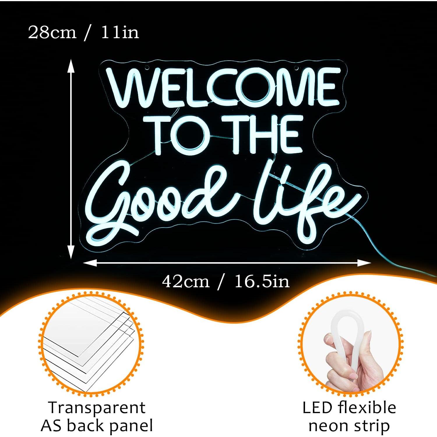 Letrero de Neón LED Regulable LISIGNVE 42x28 cm Azul Hielo