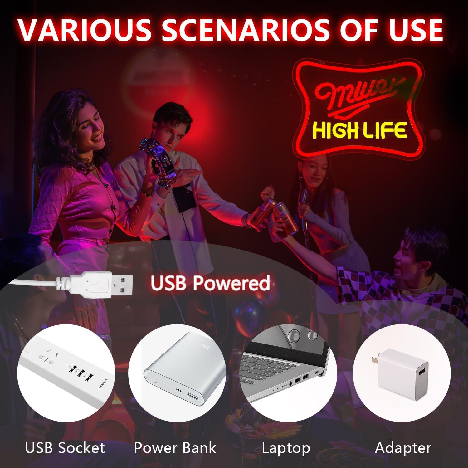 Letrero de Neón LED de Cerveza Jeanchrl 31.5x23.3cm