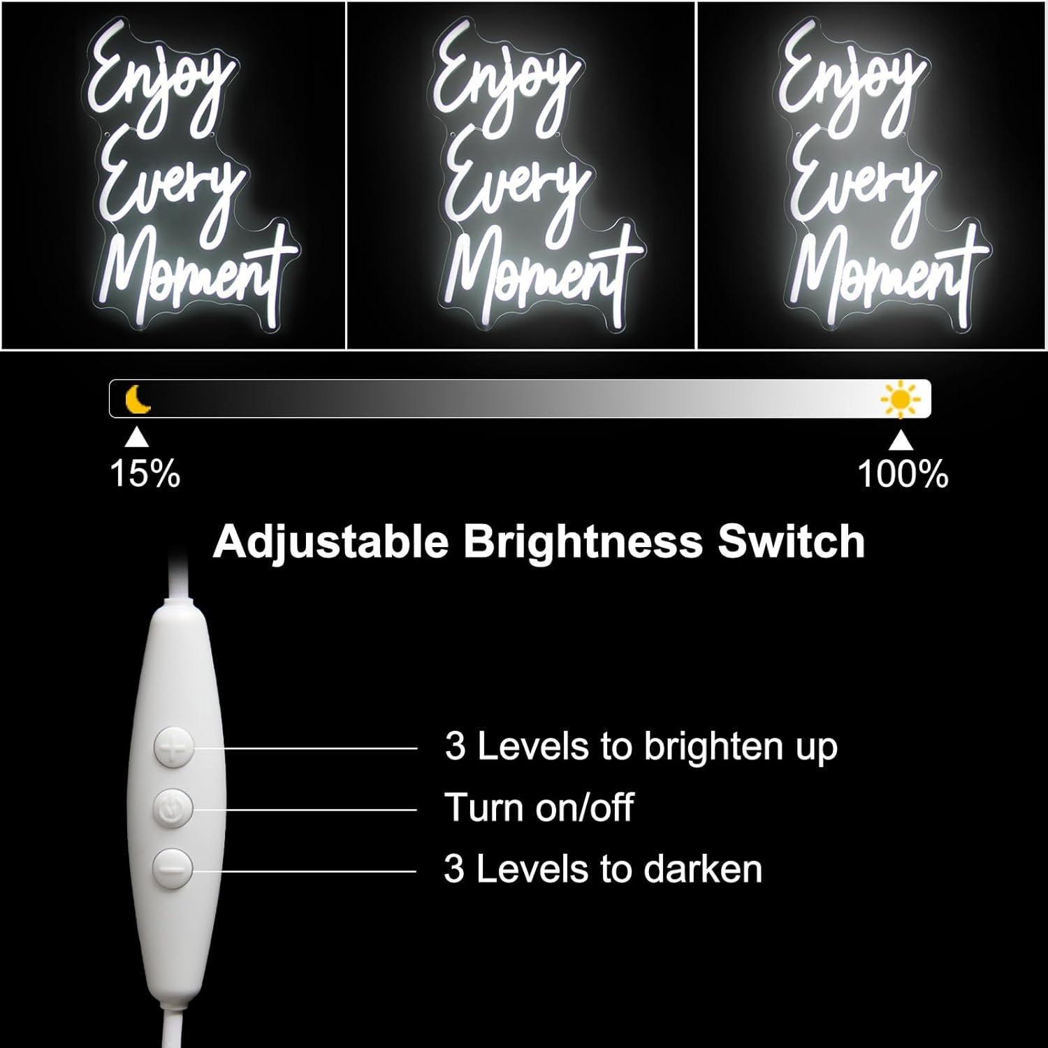 Luz de Neón LED Kullneon 'Disfruta Cada Momento' 43x29.5cm