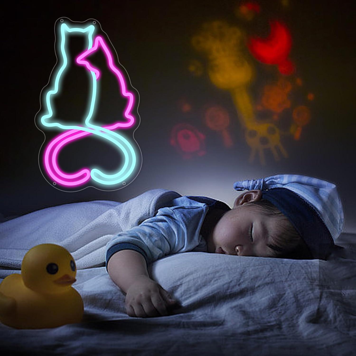 Letrero de neón Gato de Amor Moneter 35.1x32.5cm USB