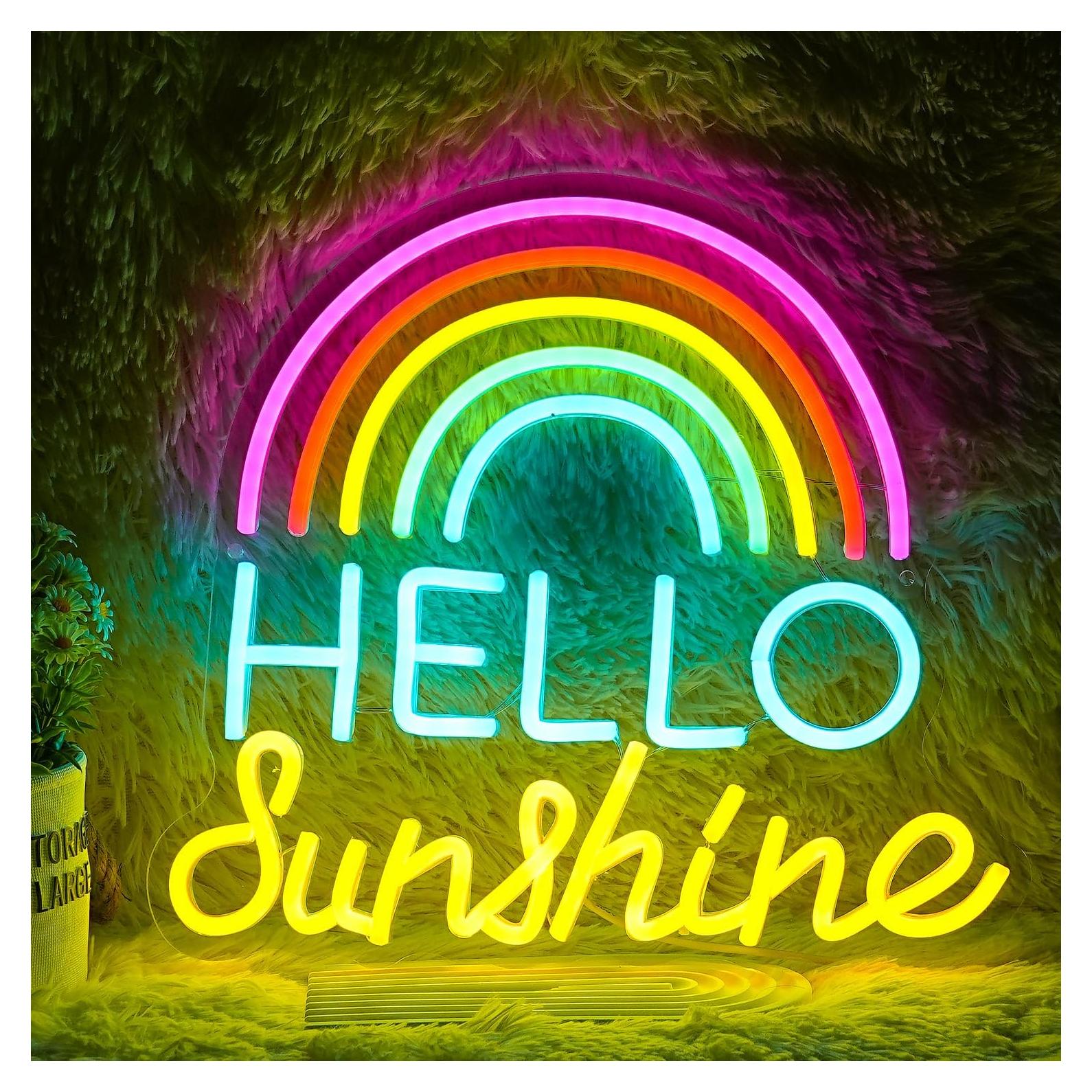 Letrero Neón Hola Sol GNVETZLL 35x32 cm Decoración Pared