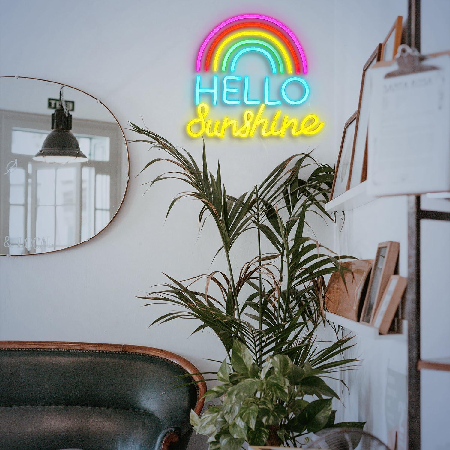 Letrero Neón Hola Sol GNVETZLL 35x32 cm Decoración Pared