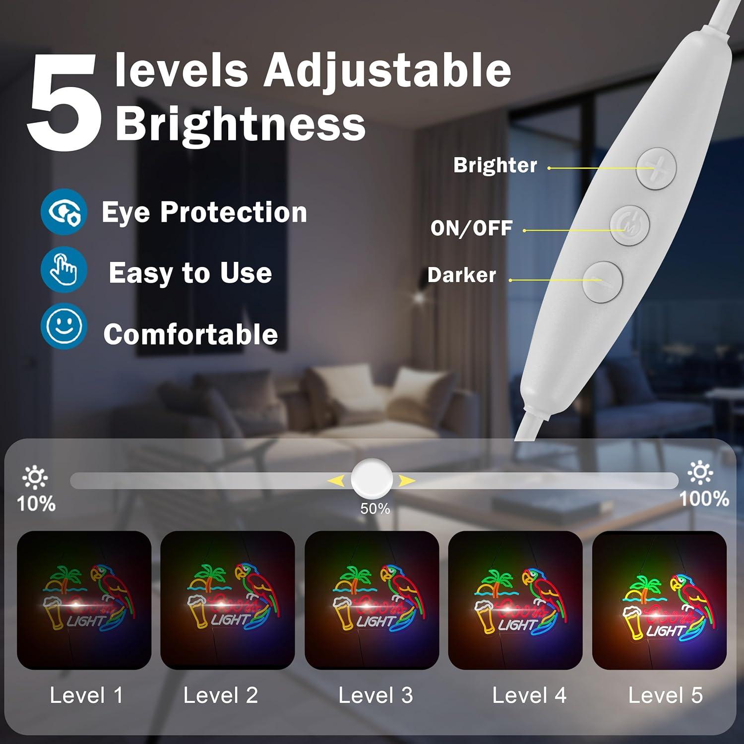 Cartel de Neón LED Bar Loro SGTD 42x33 cm Dimmable USB