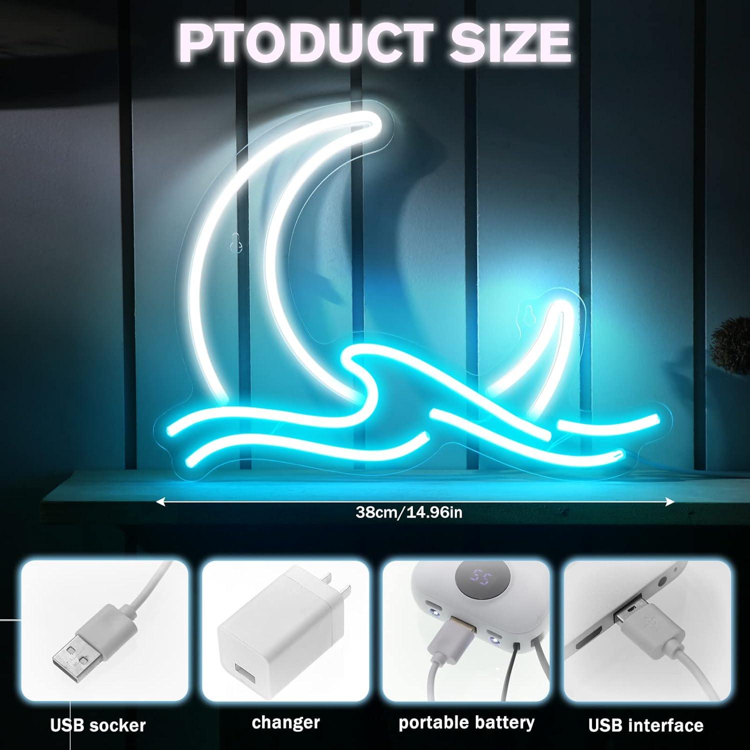 Luz de Neón Bonuci Luna LED 38 cm Decorativa USB