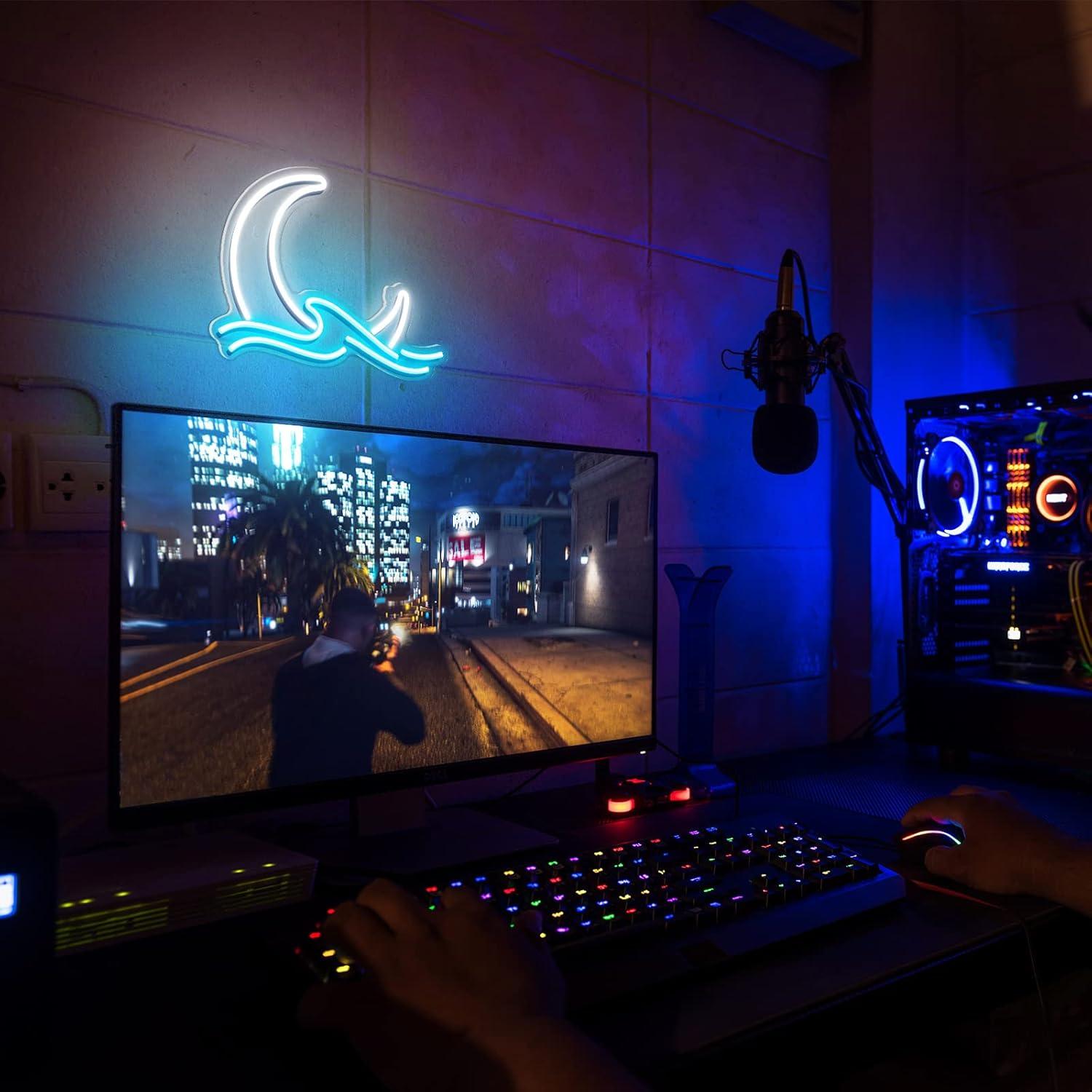 Luz de Neón Bonuci Luna LED 38 cm Decorativa USB