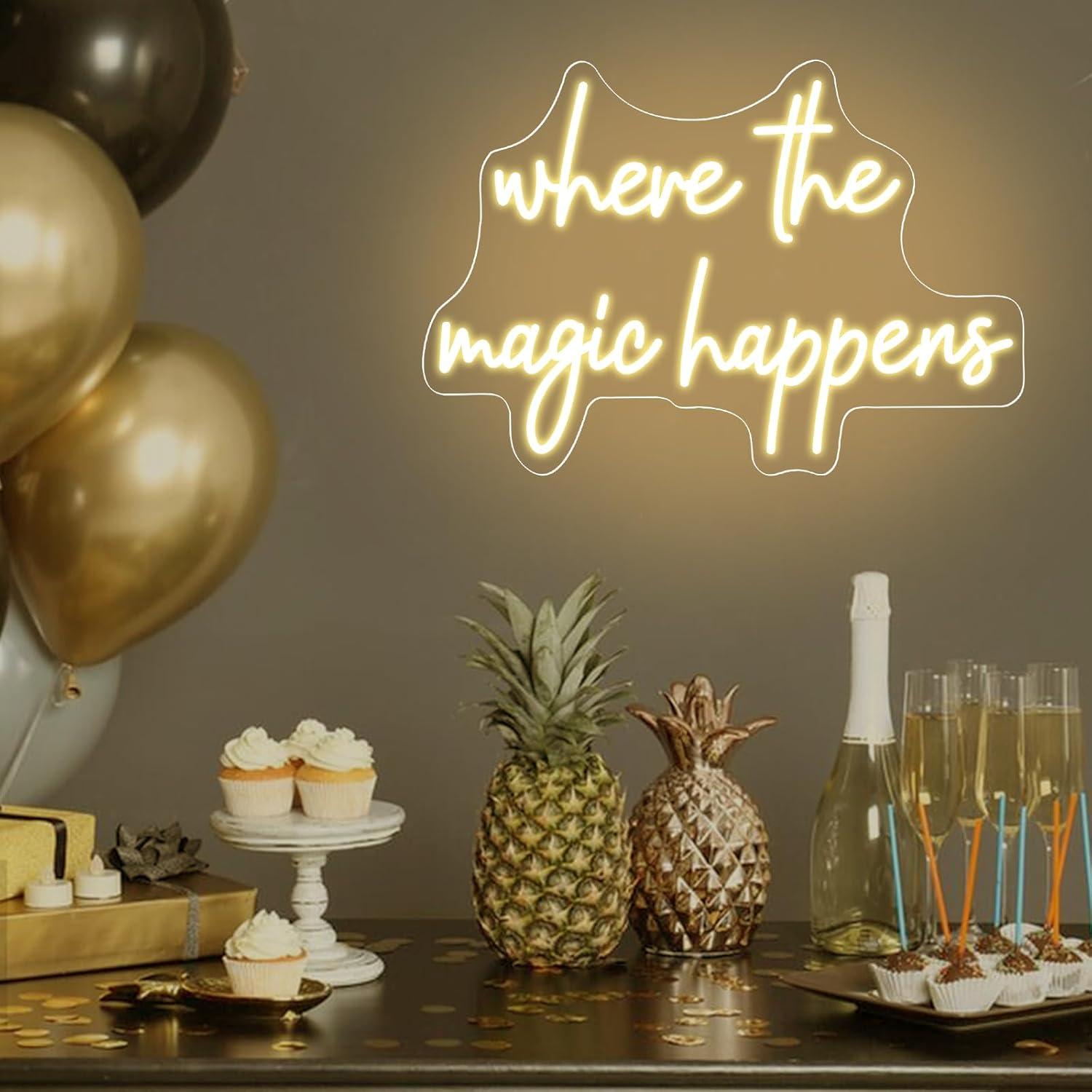 Letrero Neón LED 'Donde Ocurre la Magia' 40x24cm USB