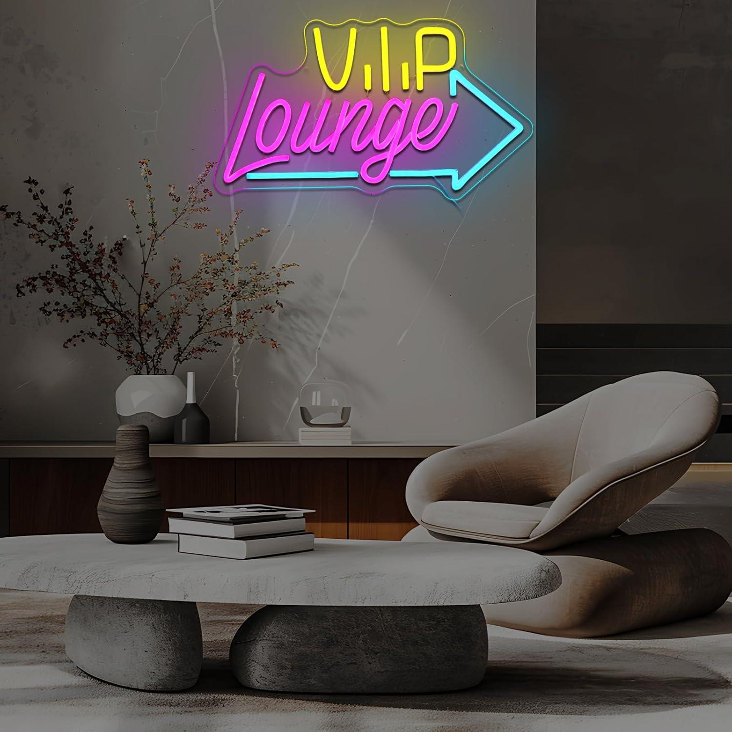 Cartel de Neón LED Folkive Vip Lounge Dimmable 42x24cm