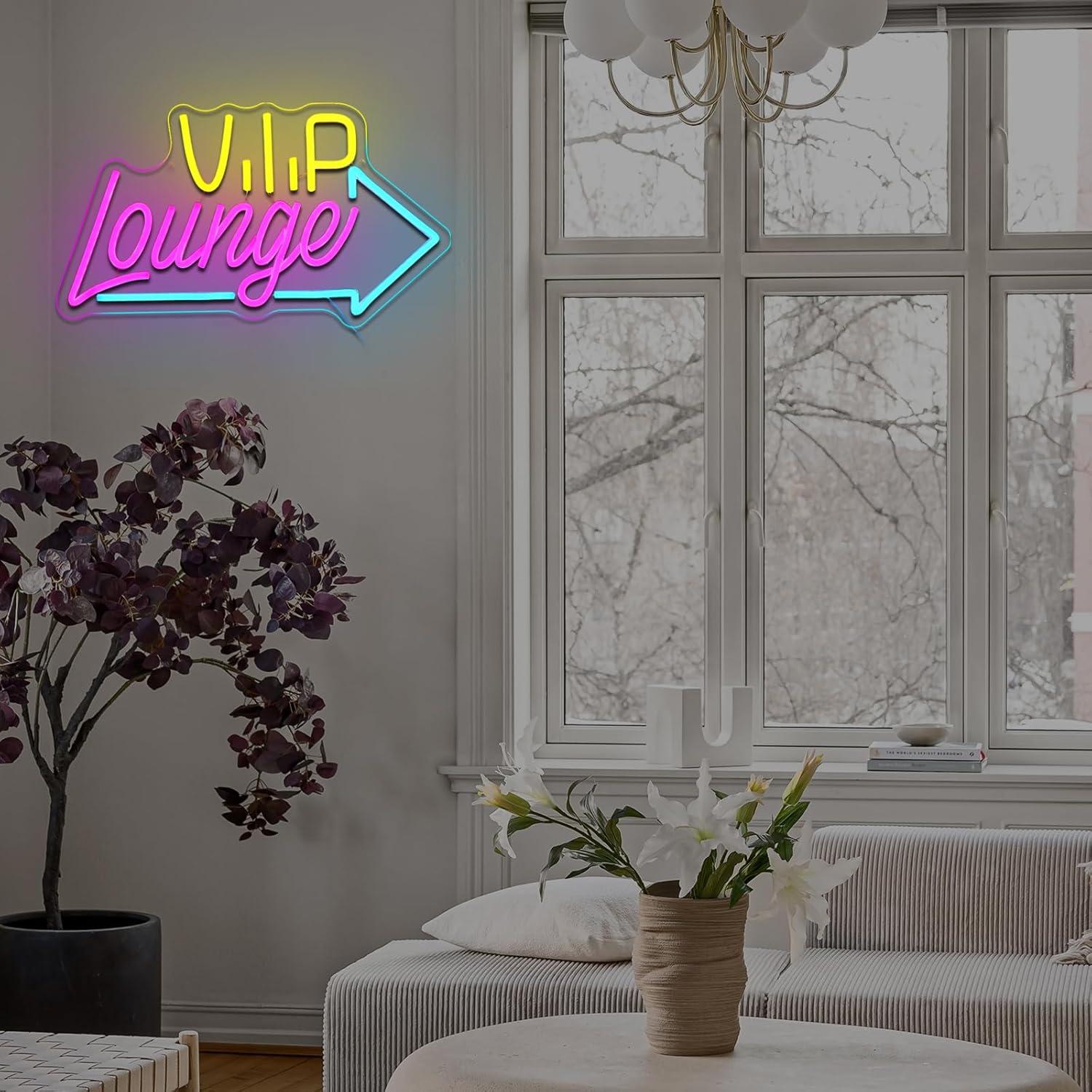 Cartel de Neón LED Folkive Vip Lounge Dimmable 42x24cm