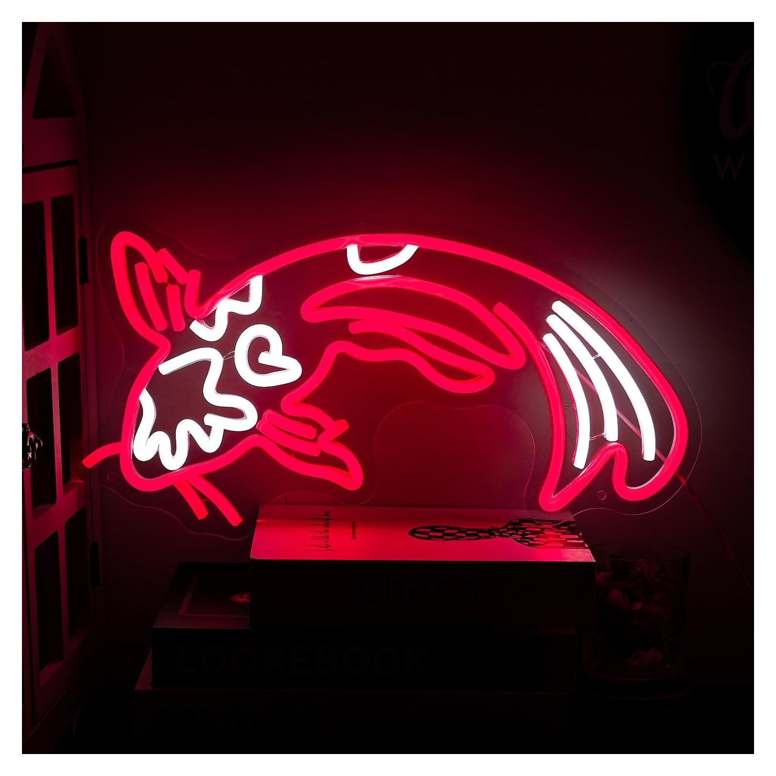 Luz de Neón Koi Roja LED Alkkign 42.4x23.6 cm Decoración