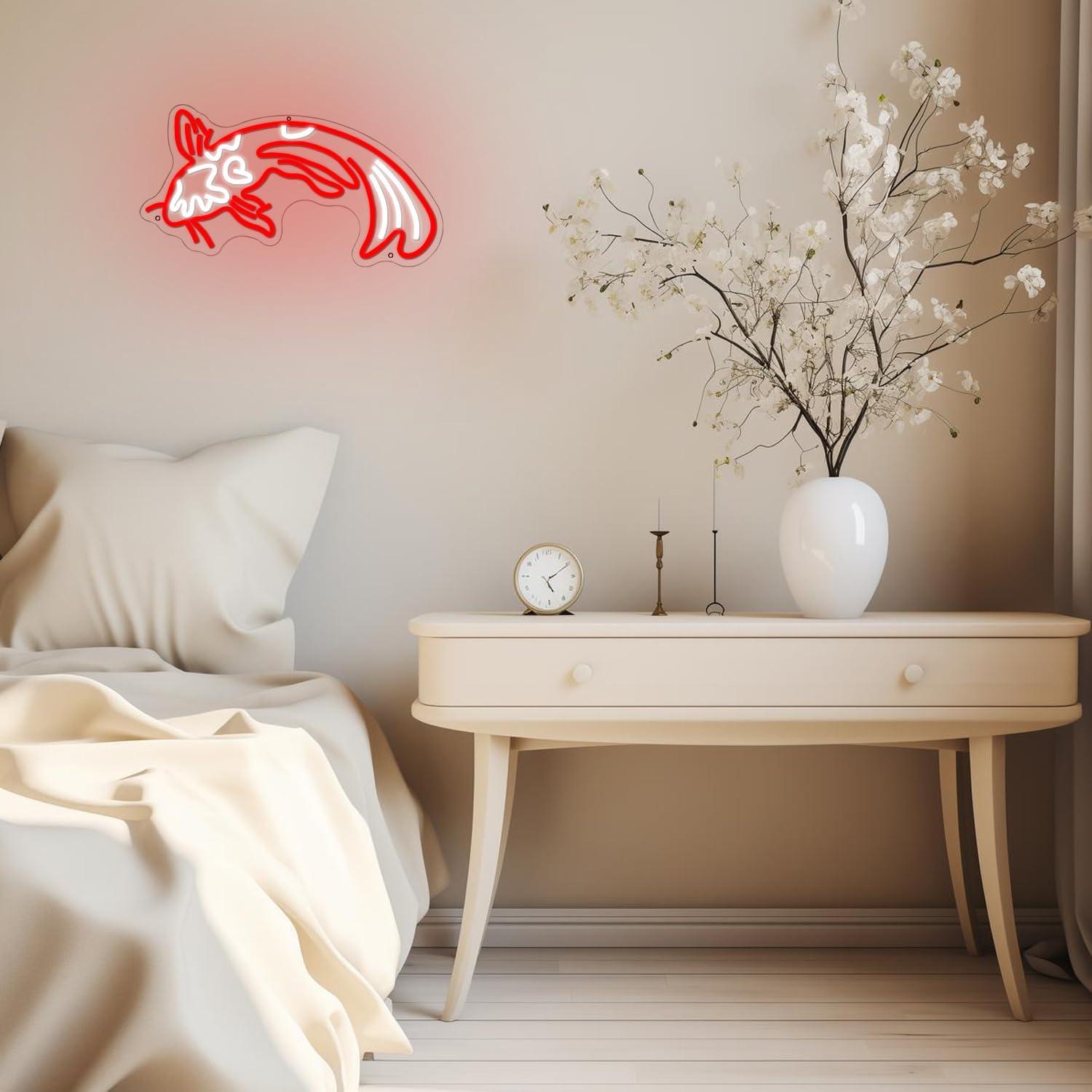 Luz de Neón Koi Roja LED Alkkign 42.4x23.6 cm Decoración