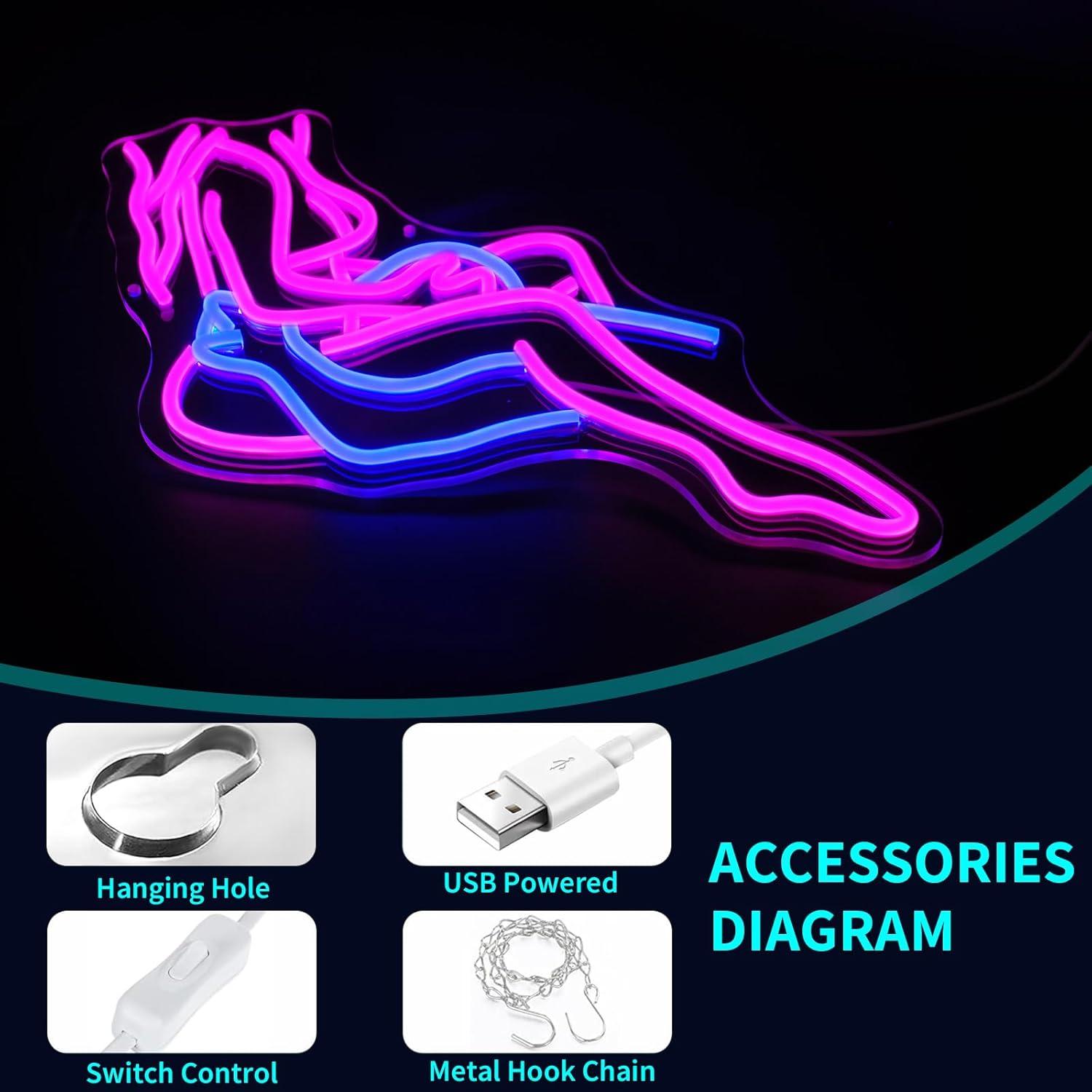 Señal de Neón Rosa Dama JGHTURIE para Decoración de Pared