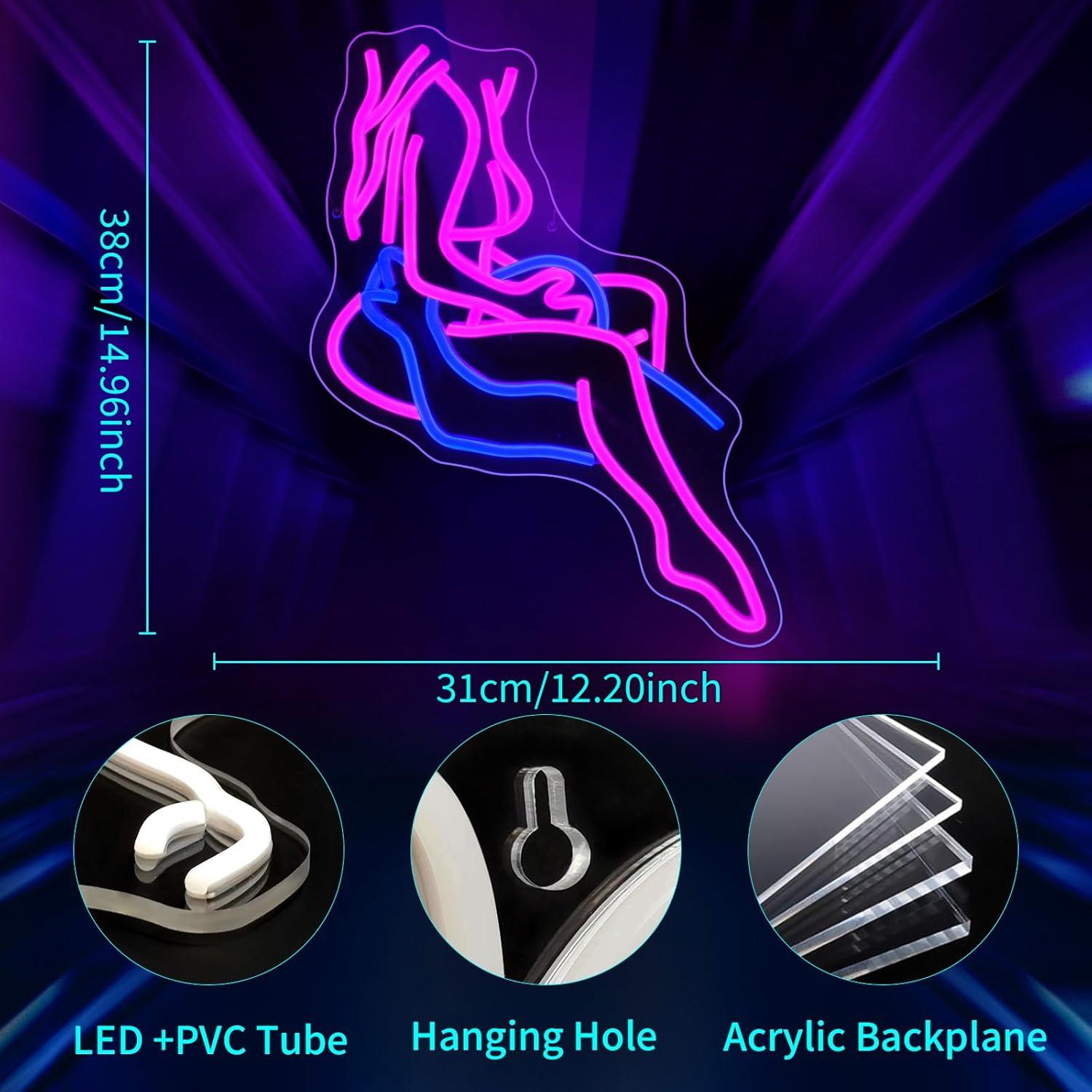 Señal de Neón Rosa Dama JGHTURIE para Decoración de Pared