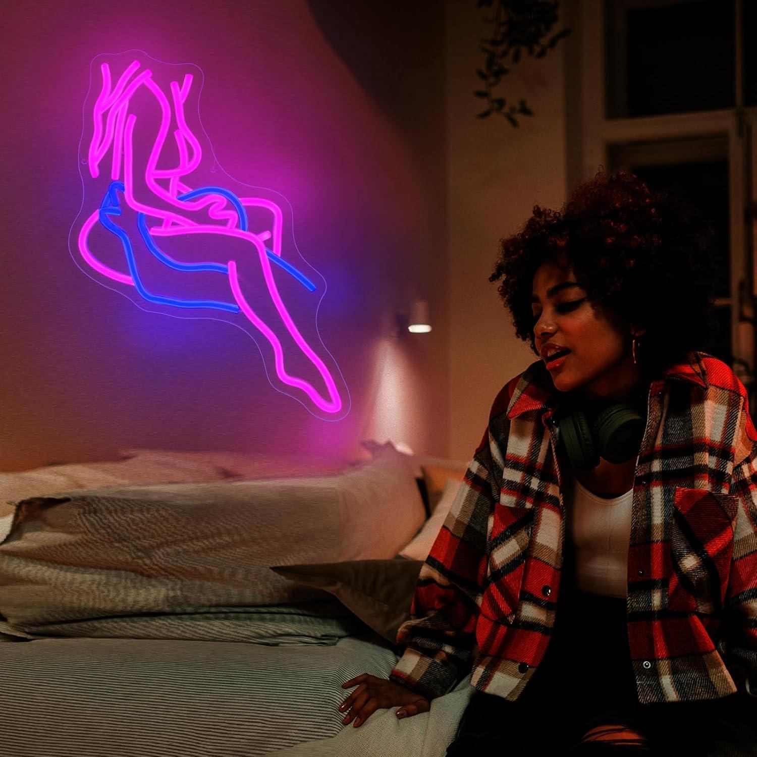 Señal de Neón Rosa Dama JGHTURIE para Decoración de Pared